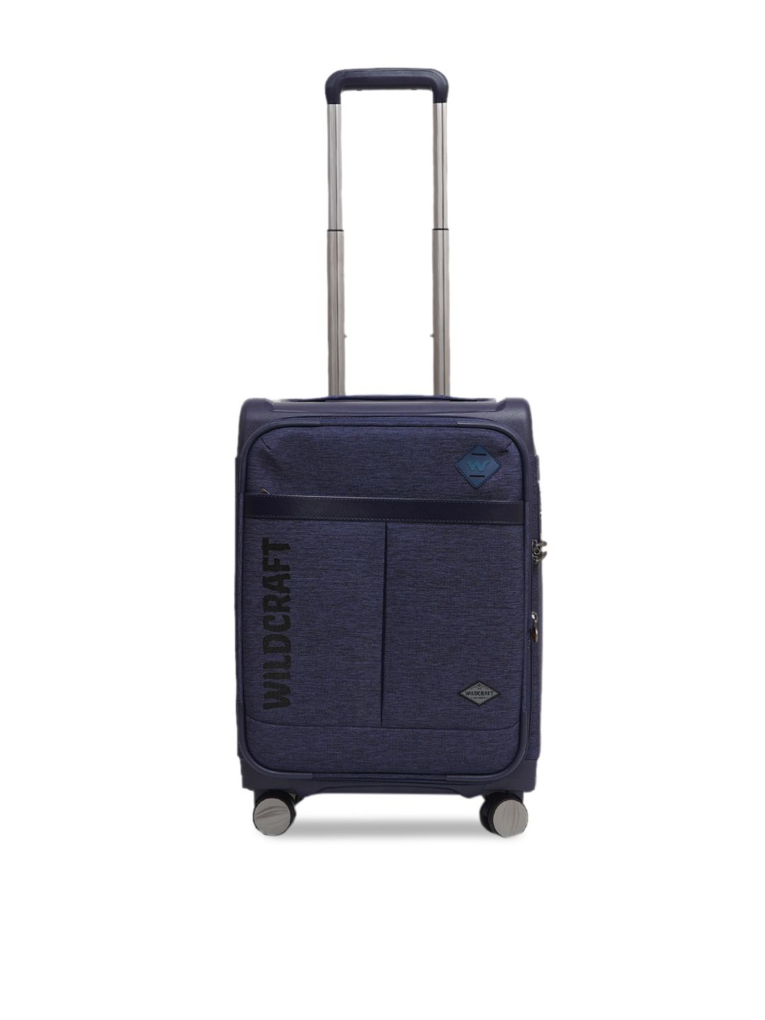 Wildcraft Navy Blue Textured Soft-Side Large Trolley Suitcase Price in India
