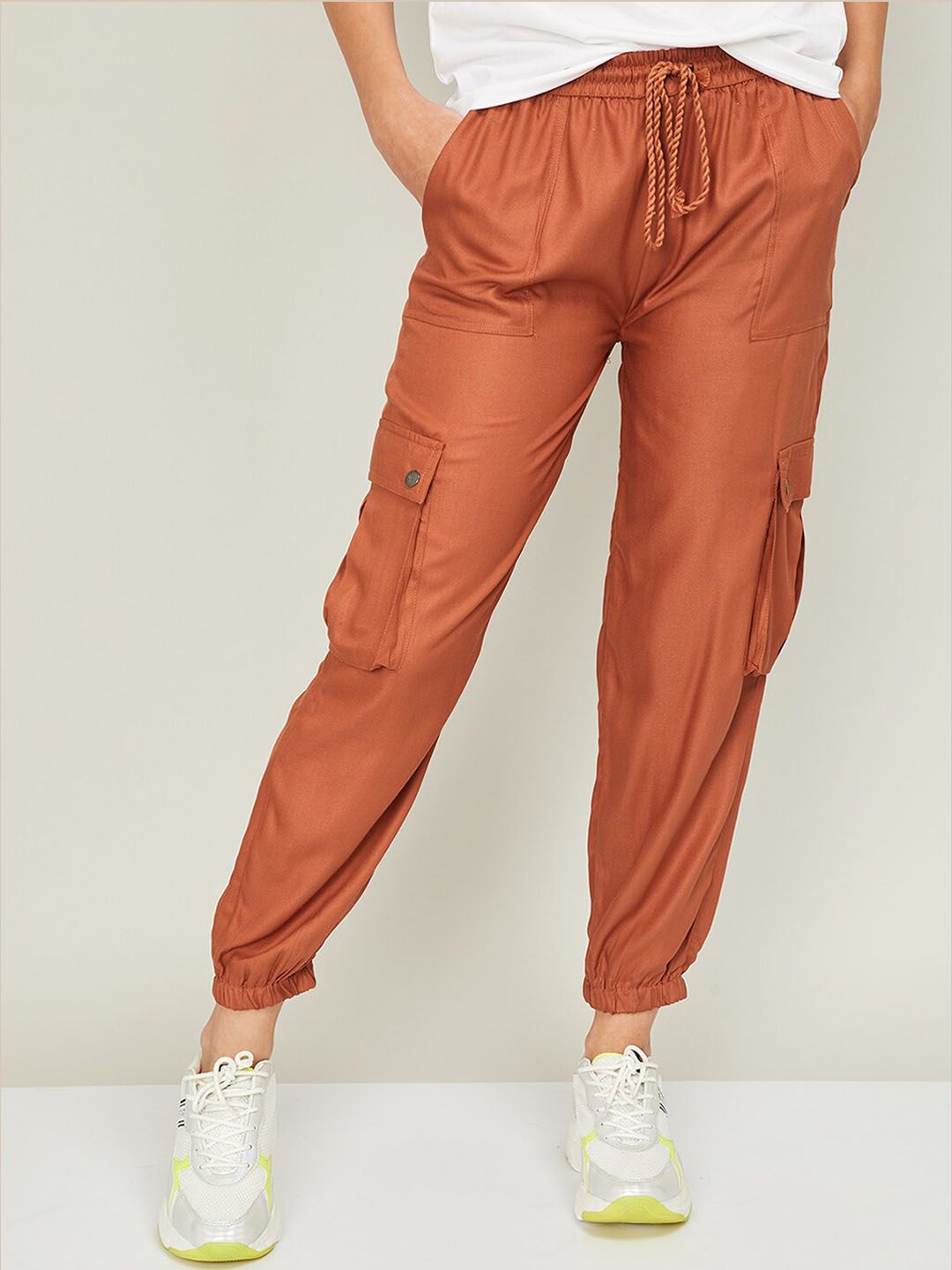 Bossini Women Rust Regular Fit Solid Joggers