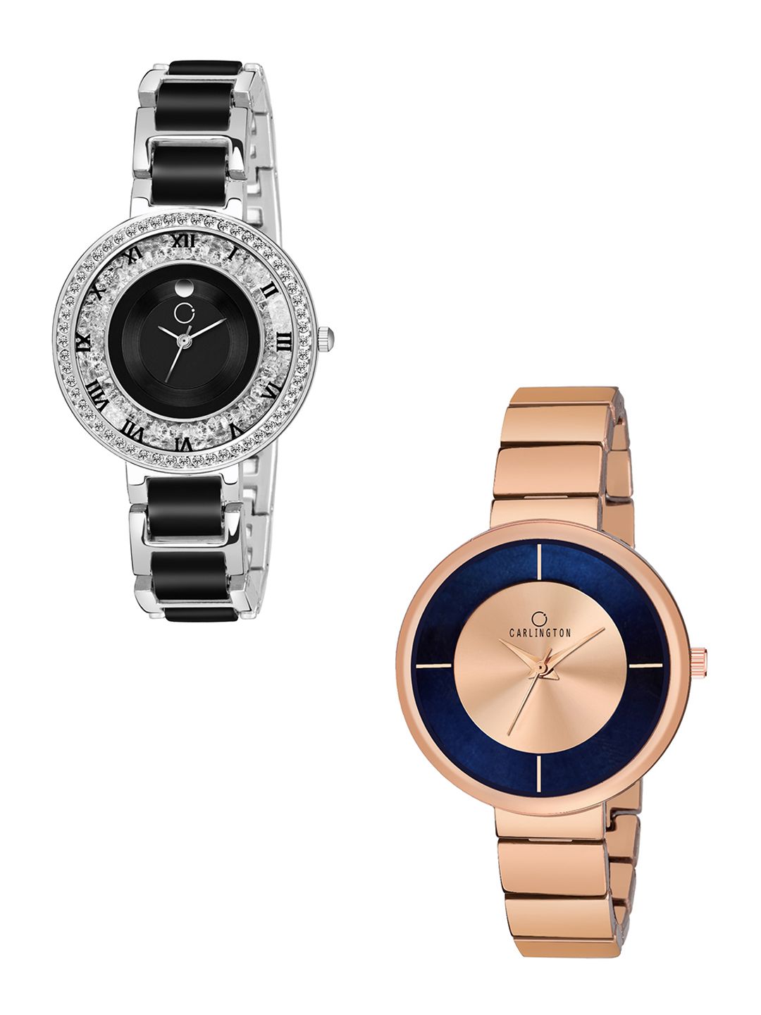 CARLINGTON Women Steel & Gold-Toned Analogue Watch Combo Price in India