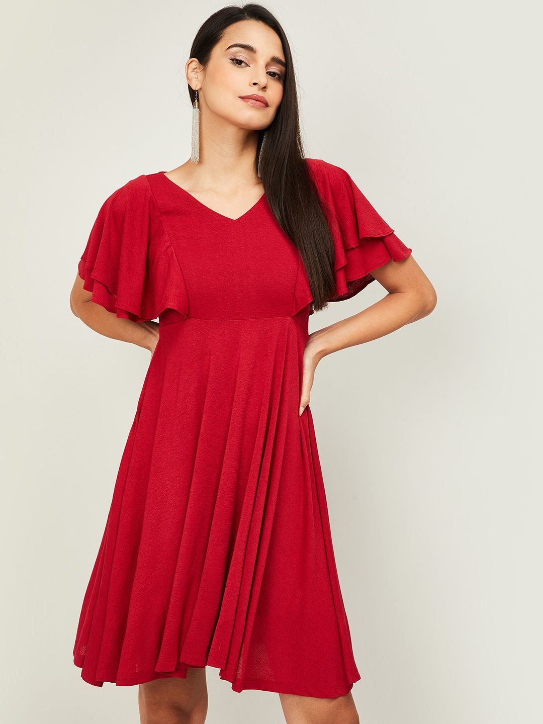 CODE by Lifestyle Women Red Solid Empire Dress