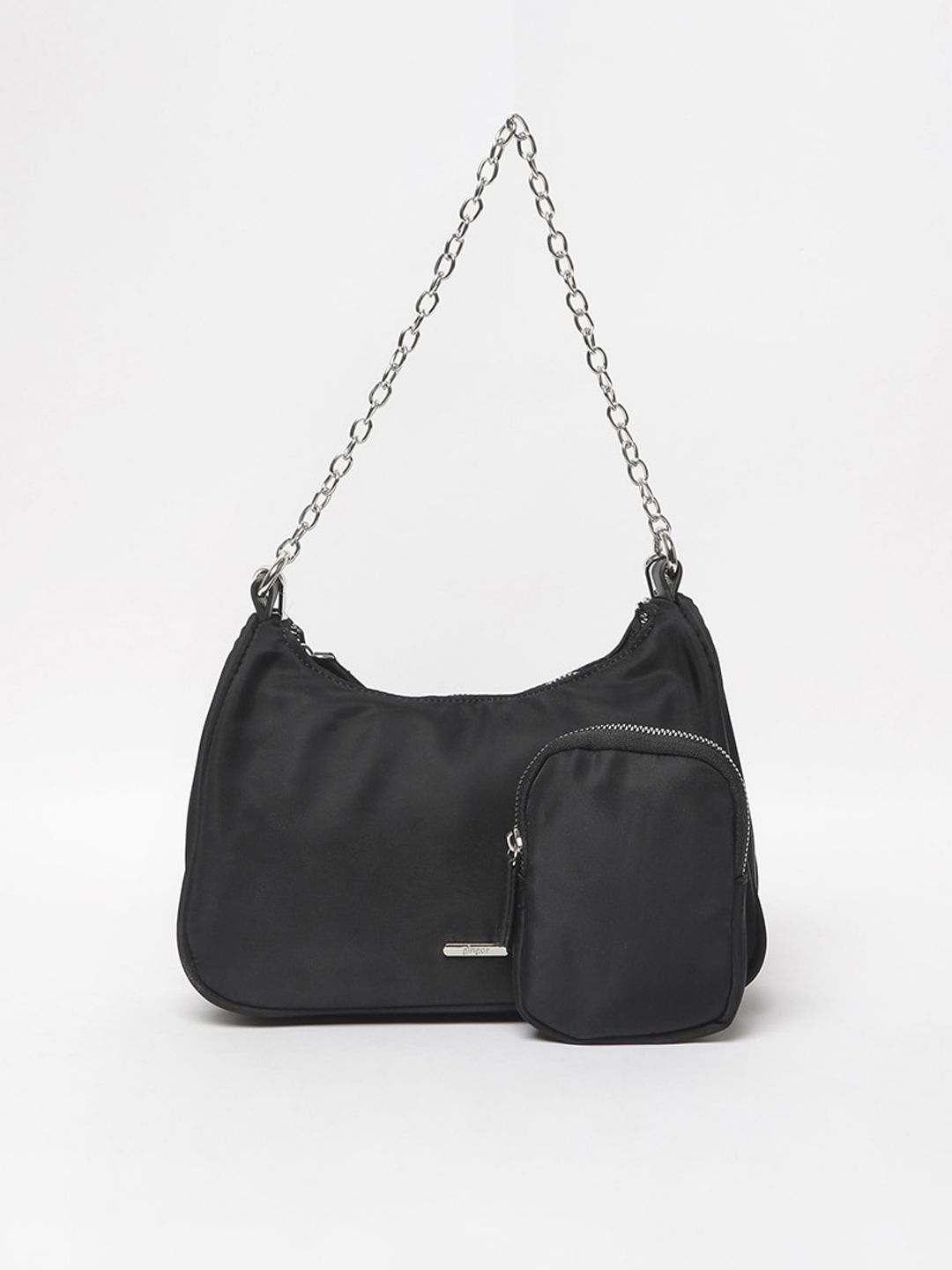 Ginger by Lifestyle Black Solid Shoulder Bag Price in India