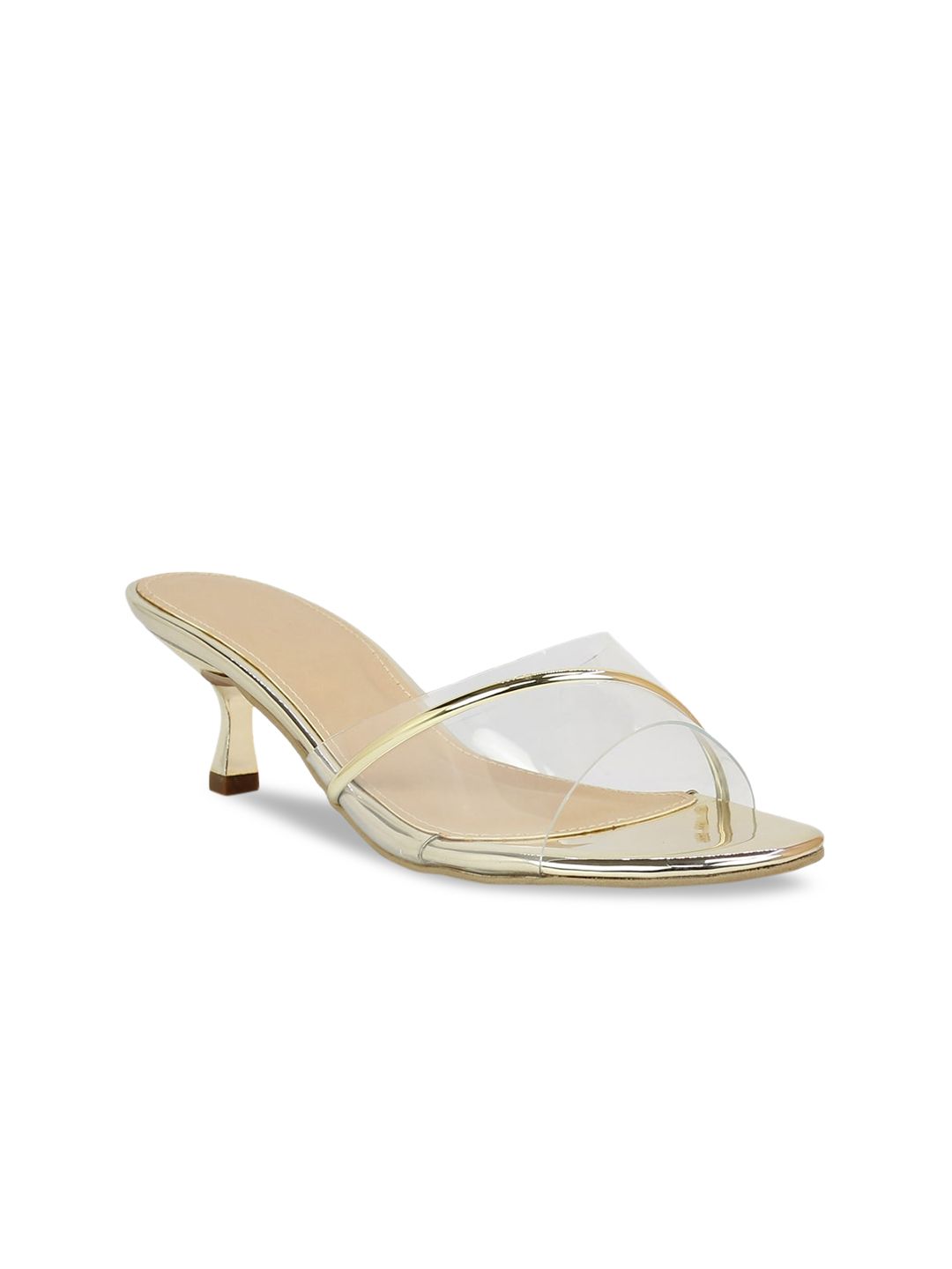 Inc 5 Women Gold-Toned Solid Sandals Price in India