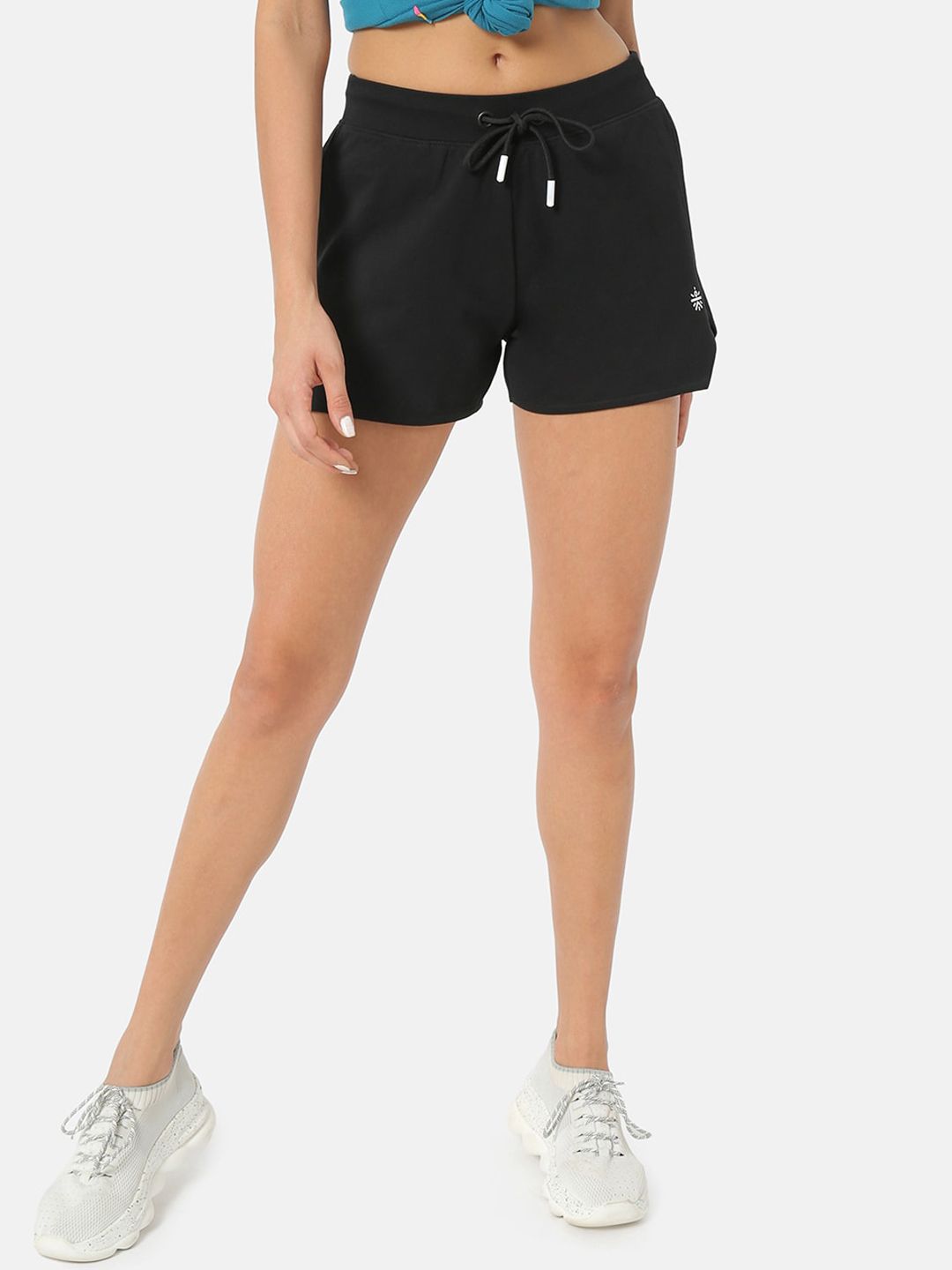 Cultsport Women Black Solid Regular Fit Regular Shorts Price in India
