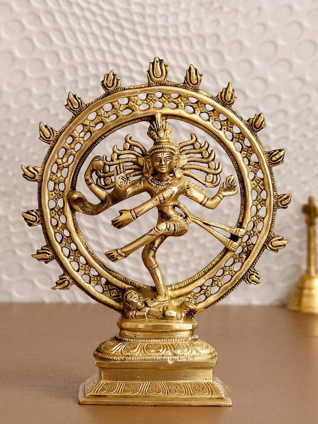 eCraftIndia Gold-Toned Handcrafted Dancing Natraja Figurine Showpiece Price in India