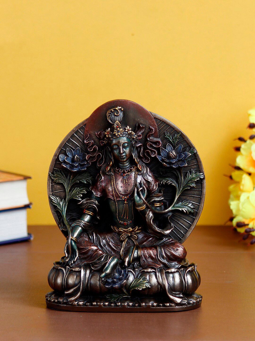 eCraftIndia Brown Goddess Tara Decorative Figurine Showpiece Price in India
