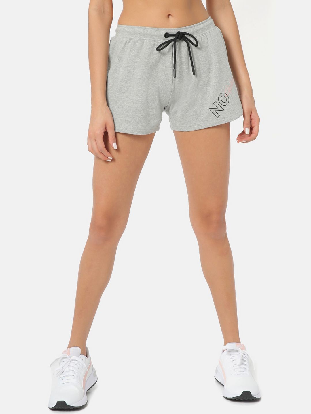 Cultsport Women Grey Printed Regular Fit Sports Shorts Price in India