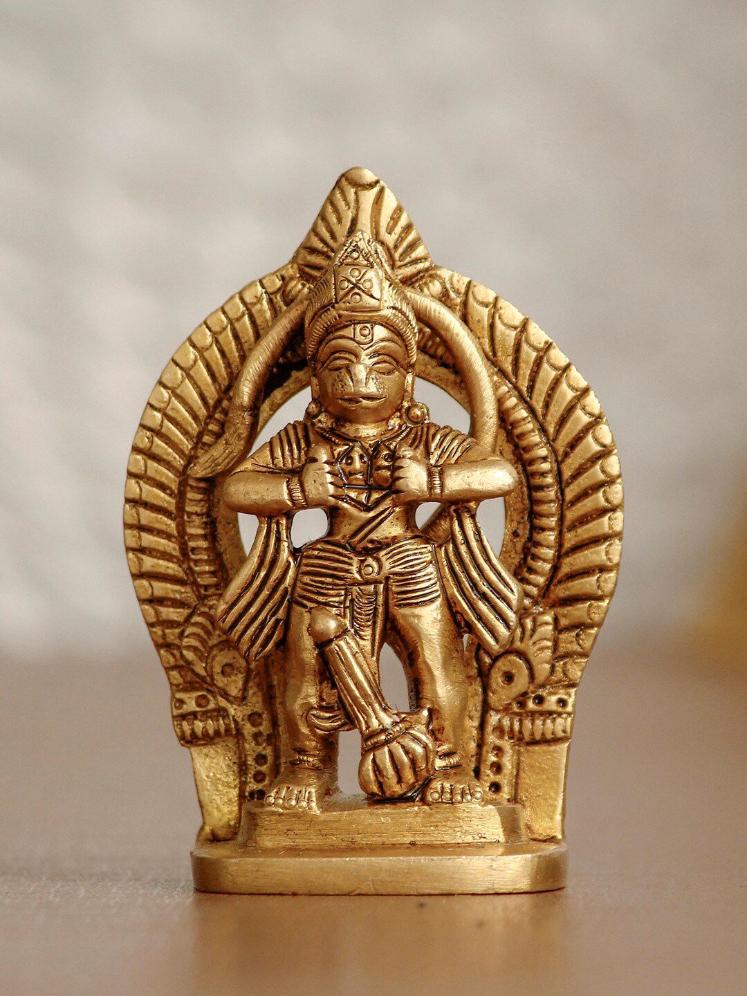 eCraftIndia Gold-Toned Handcrafted Lord Hanuman Opening His Heart Figurine Showpiece Price in India