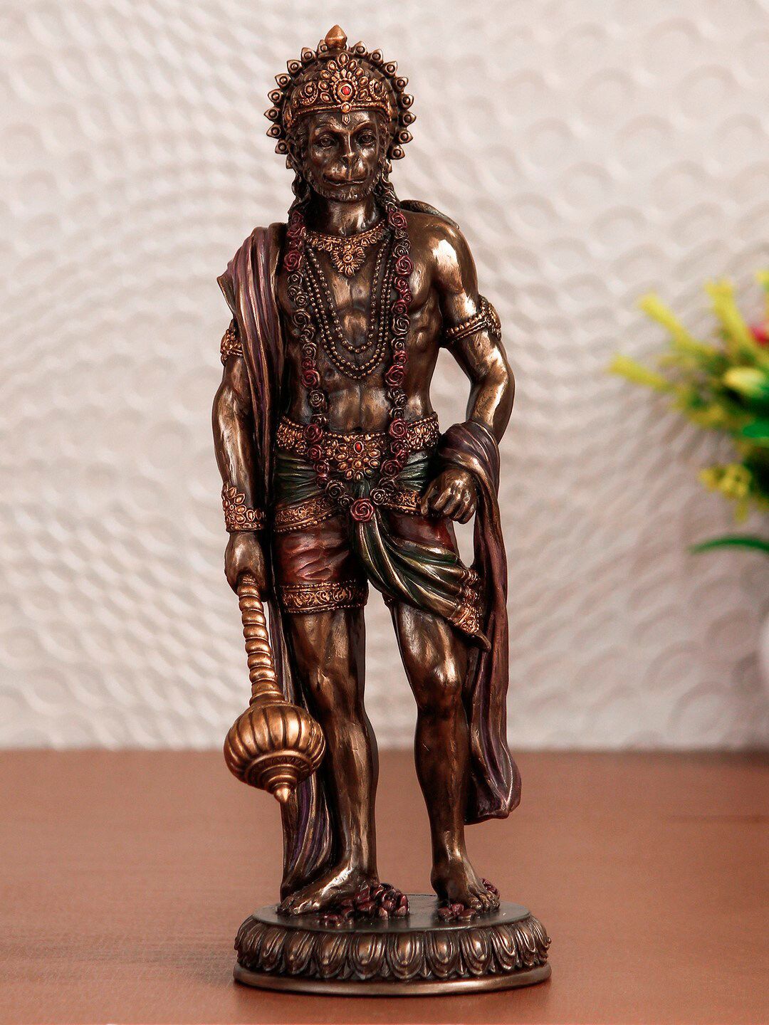 eCraftIndia Bronze Standing Lord Hanuman Idol With Gada Decorative Figurine Showpiece Price in India