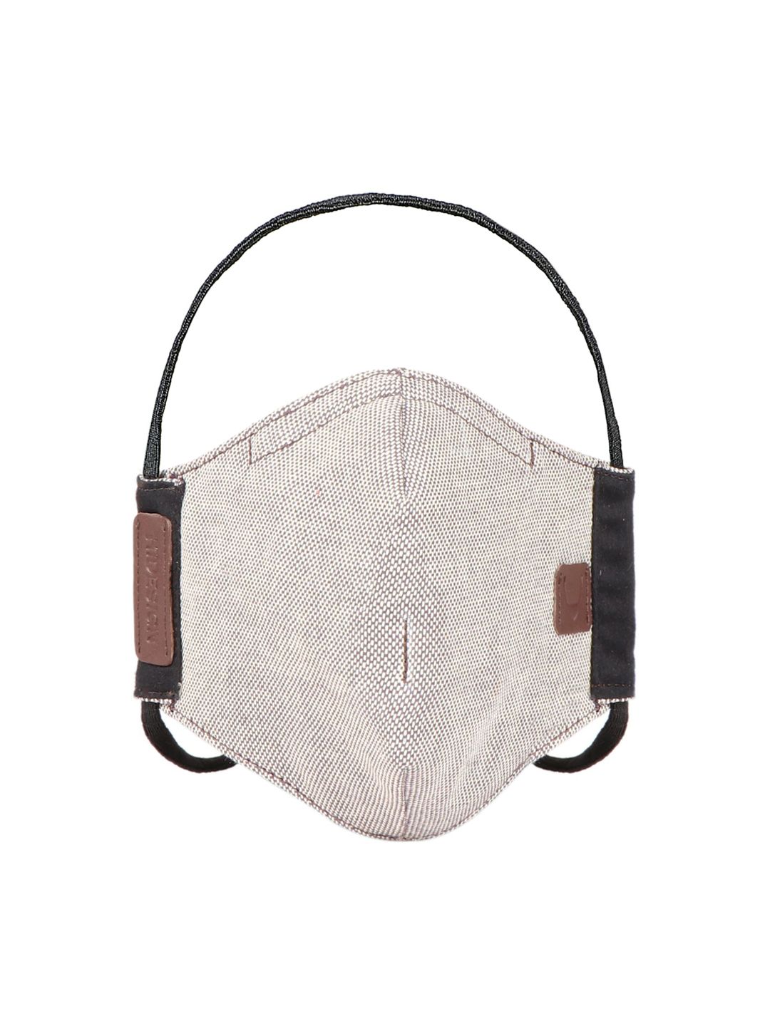 Hidesign Brown & White Solid 1Ply Outdoor Cloth Mask Price in India
