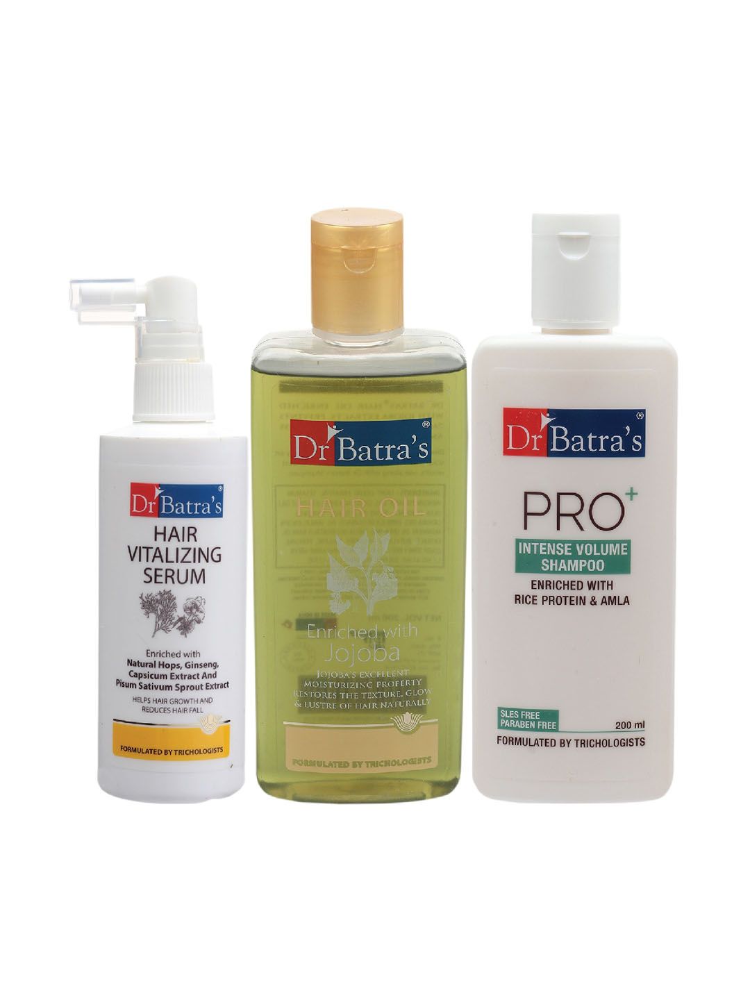 Dr. Batras Hair Vitalizing Serum, Pro+ Intense Volume Shampoo & Hair Oil 525 ml Price in India