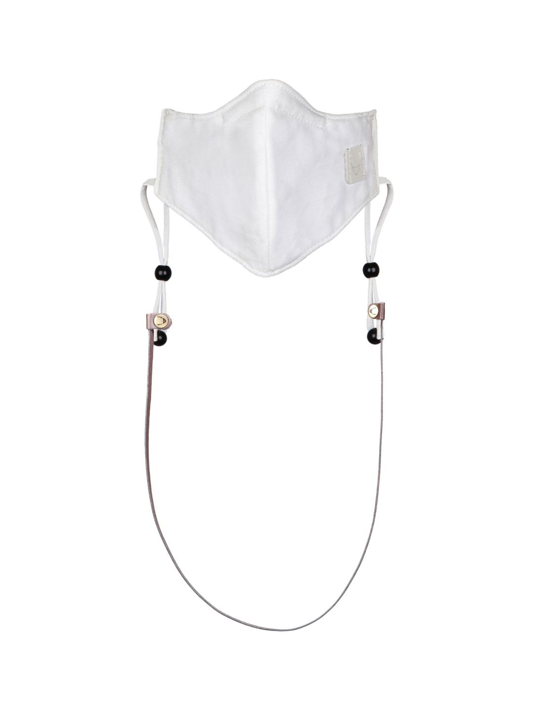 Hidesign White Solid 1-Ply Pure Cotton Cloth Face Mask with Mask Chain Price in India