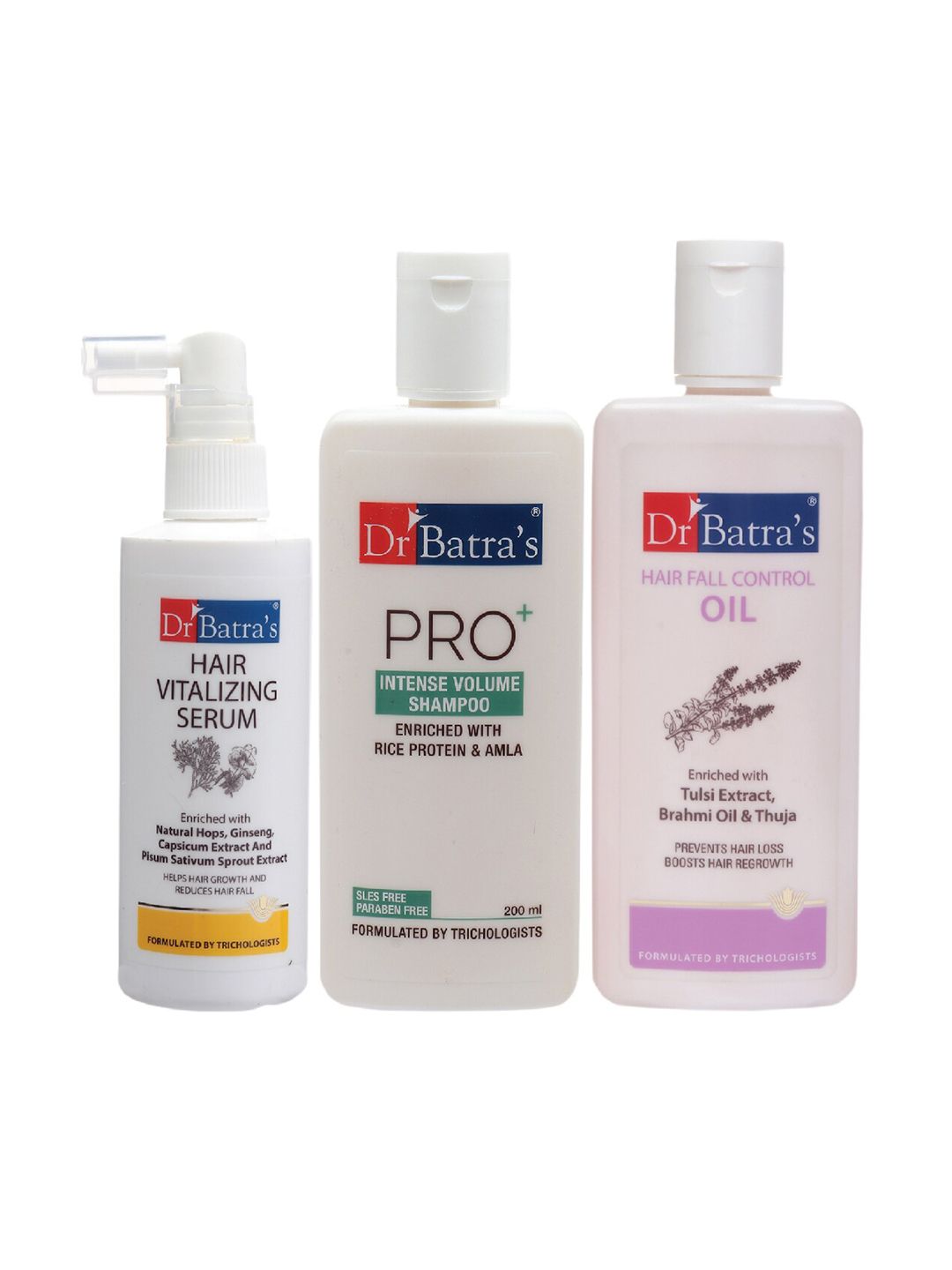 Dr Batras Set of 3 Hair Vitalizing Serum Pro+ Intense Shampoo & Hair Fall Oil Price in India