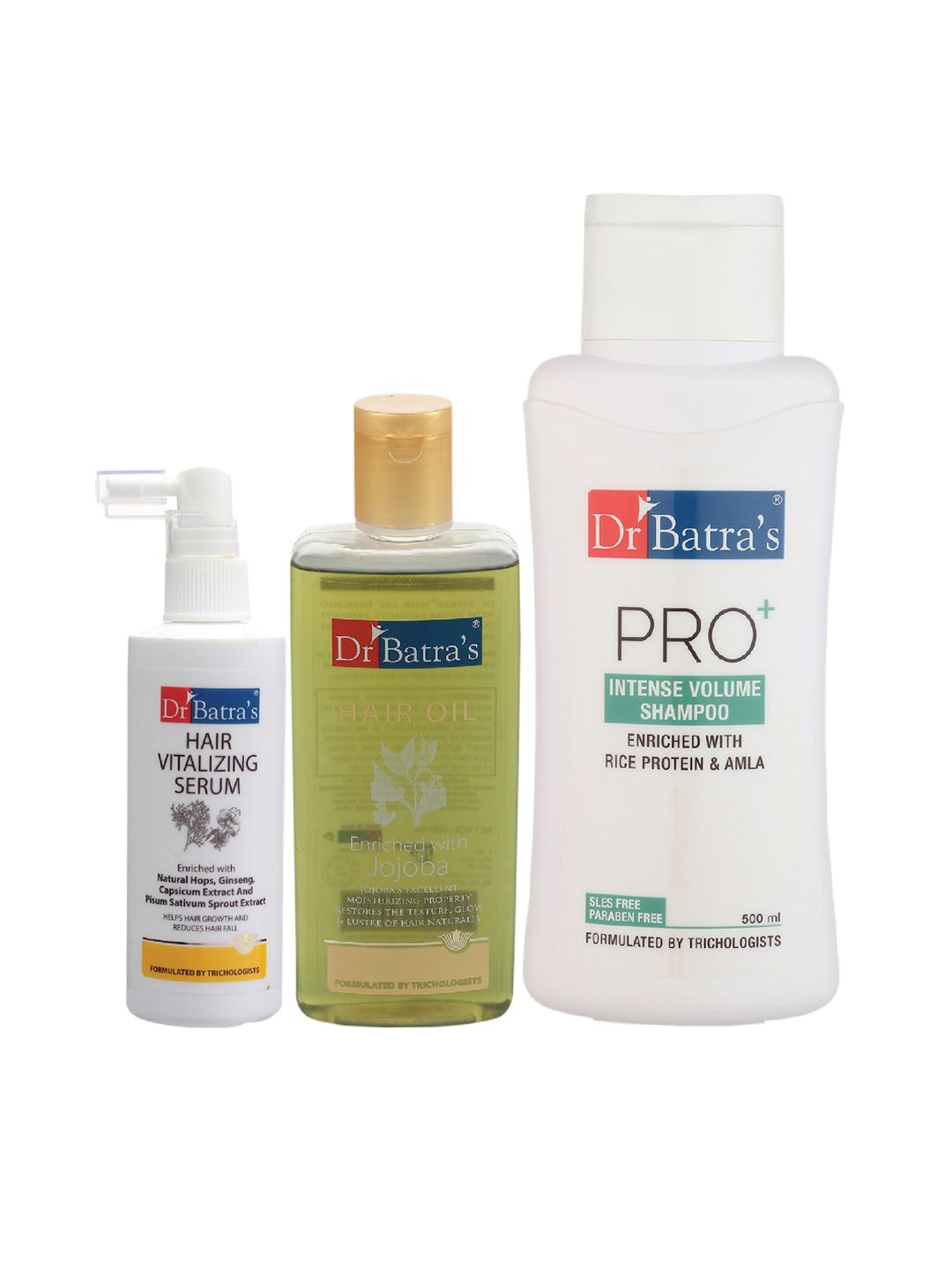 Dr Batras Set of 3 Hair Vitalizing Serum Pro+ Intense Volume Shampoo & Hair Oil Price in India