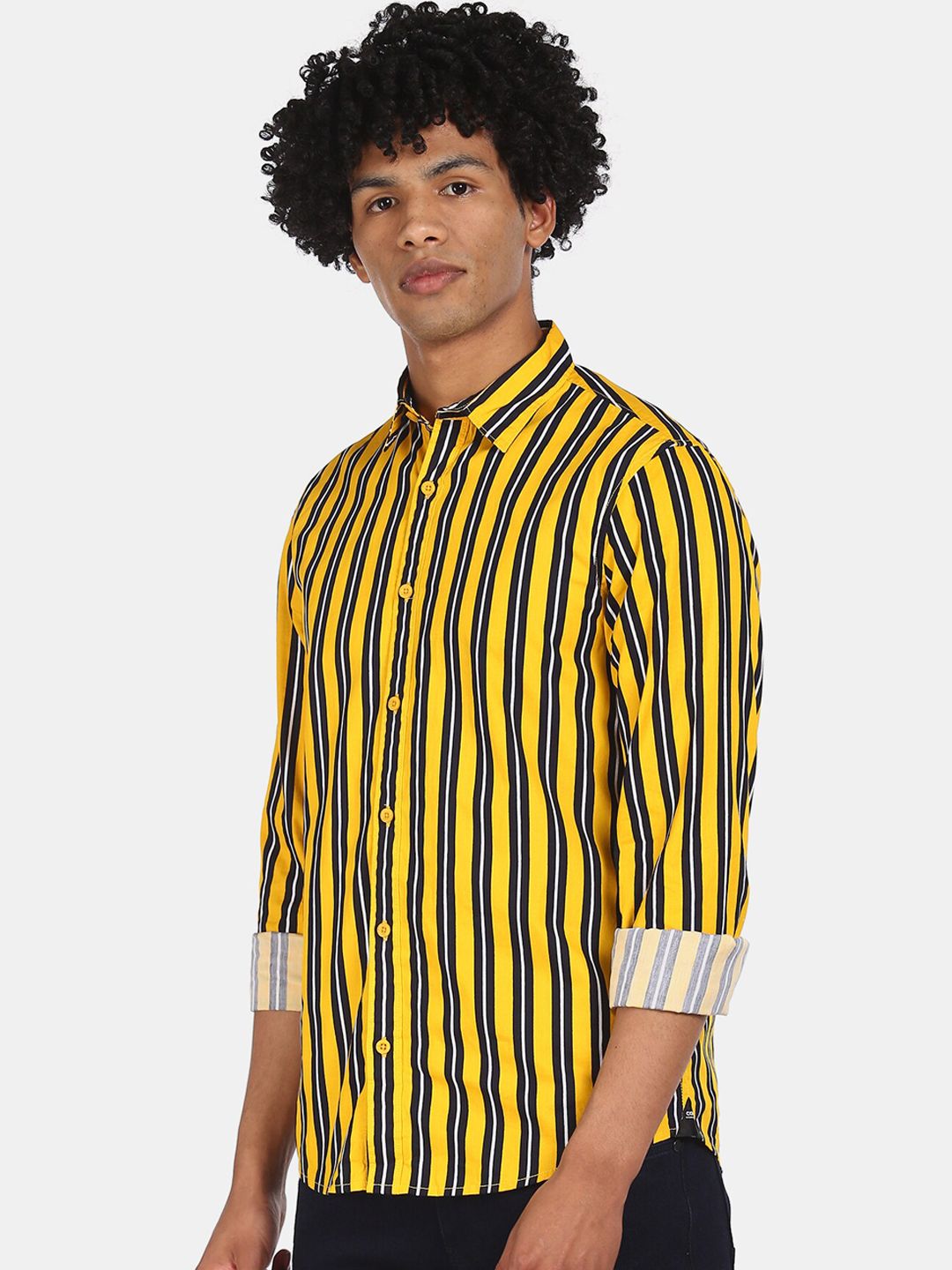 Buy Colt Men Yellow & Black Regular Fit Striped Casual Shirt - Shirts for  Men 14186436 | Myntra