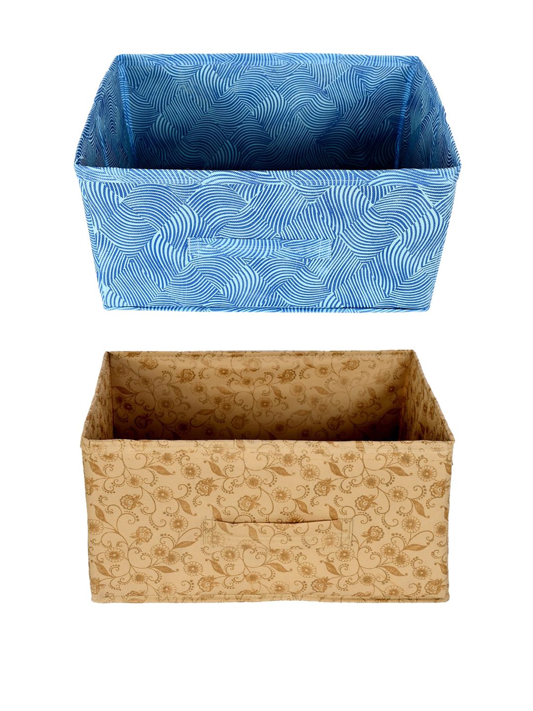 Kuber Industries Set Of 4 Leheriya Metalic Printed Non-Woven Closet Organizer Box Price in India