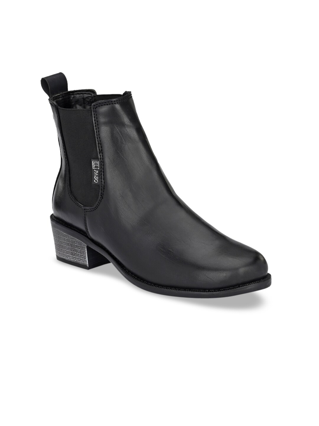 El Paso Women Black Solid High-Top Flat Boots Price in India