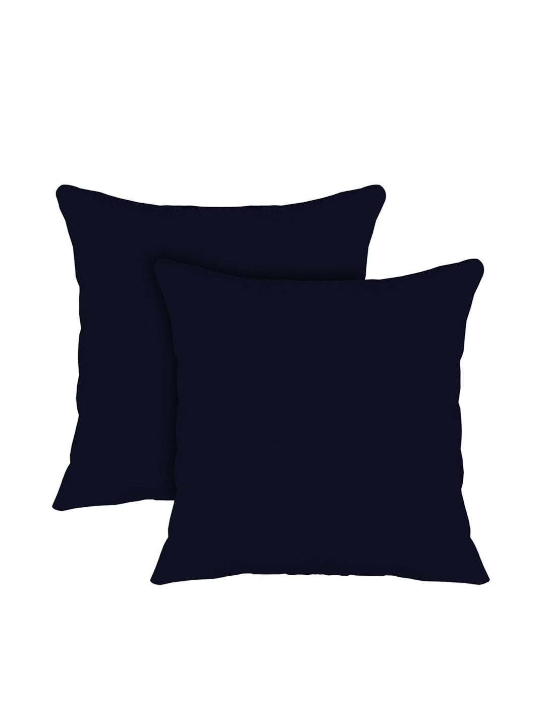 Kuber Industries Set Of 2 Navy Blue Solid Microfiber Filled Floor Cushions Price in India