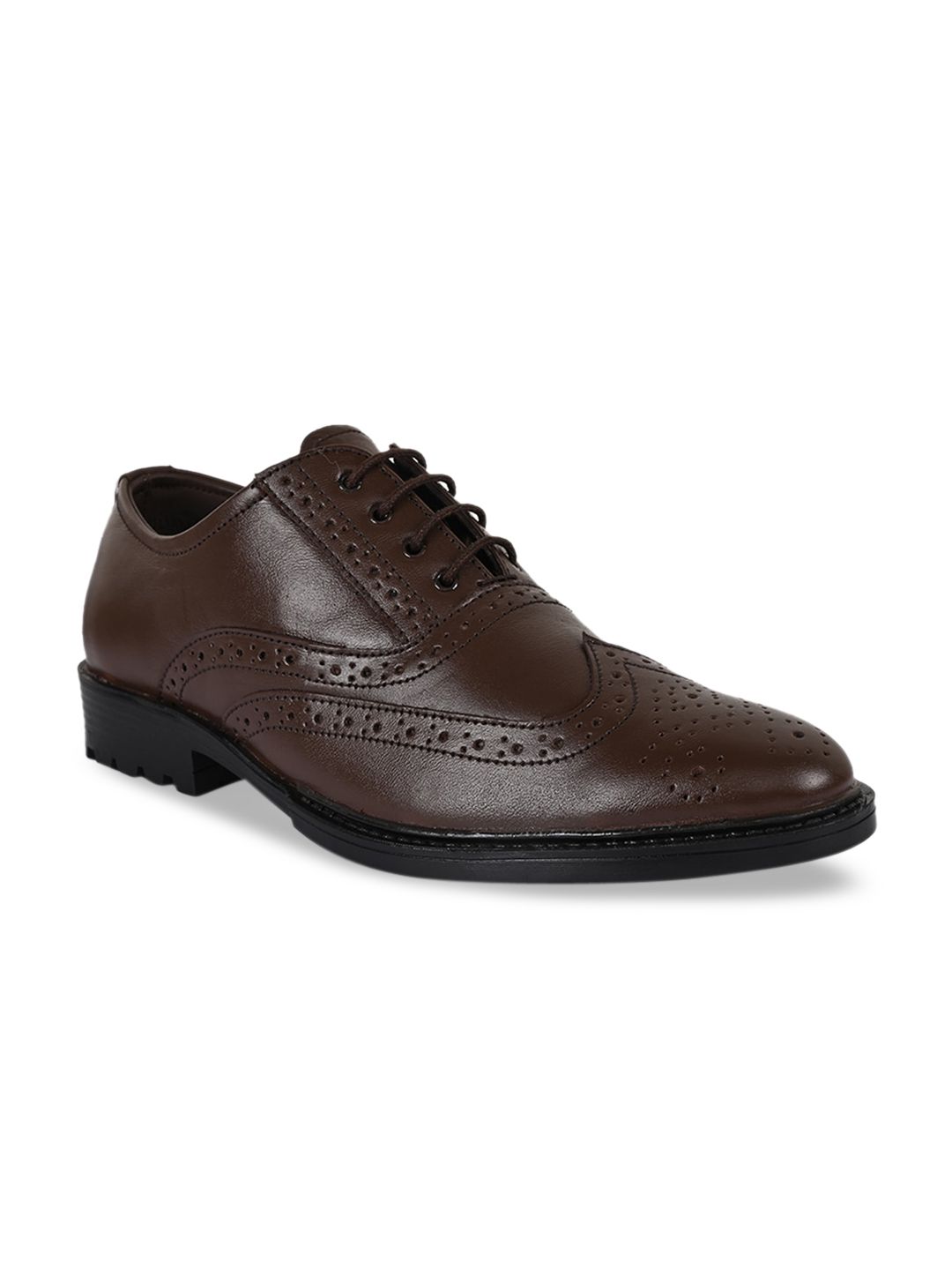 BuckleUp Men Brown Solid Leather Formal Brogues