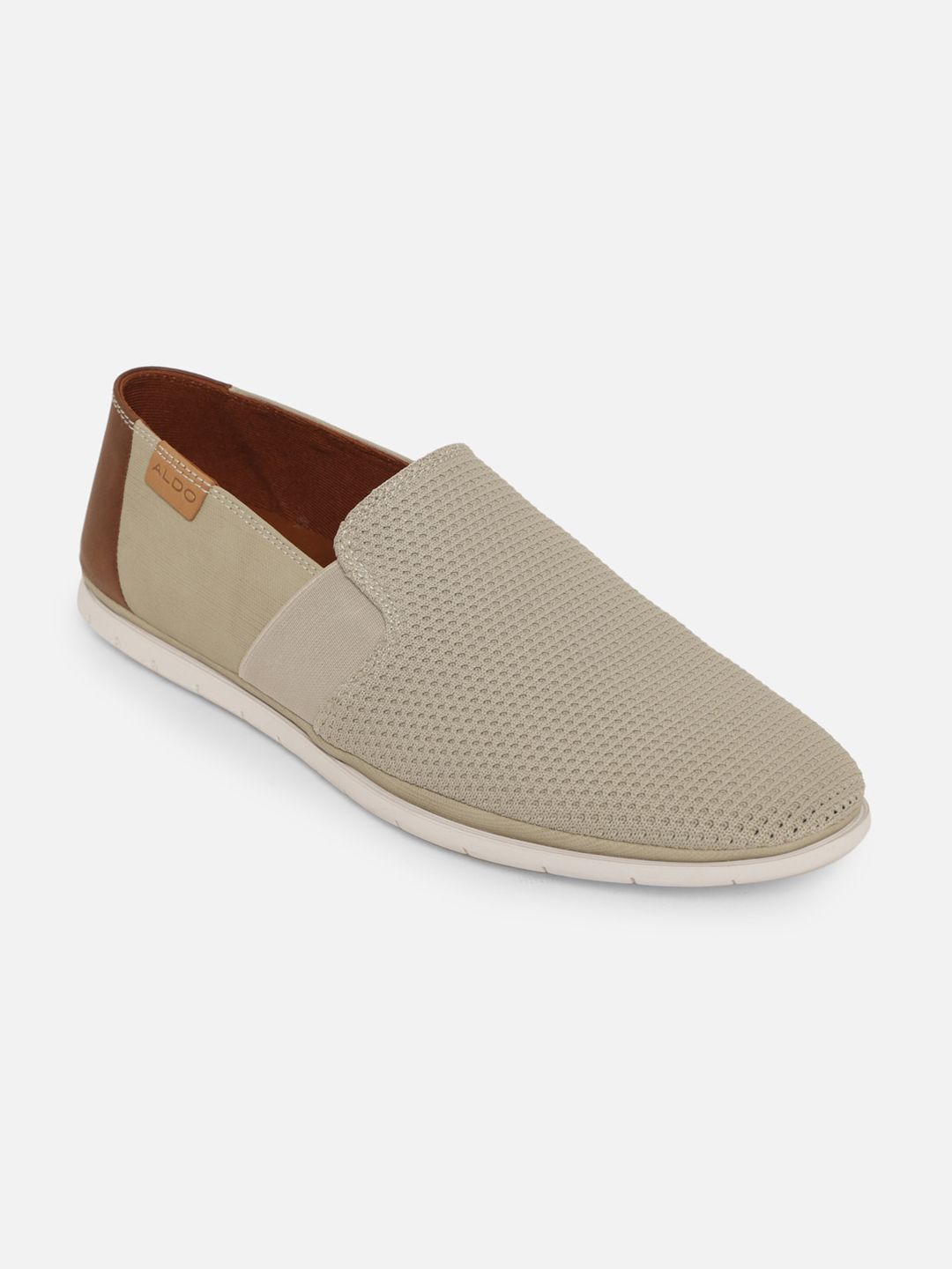 ALDO Men Beige Woven Design Slip-On Sneakers