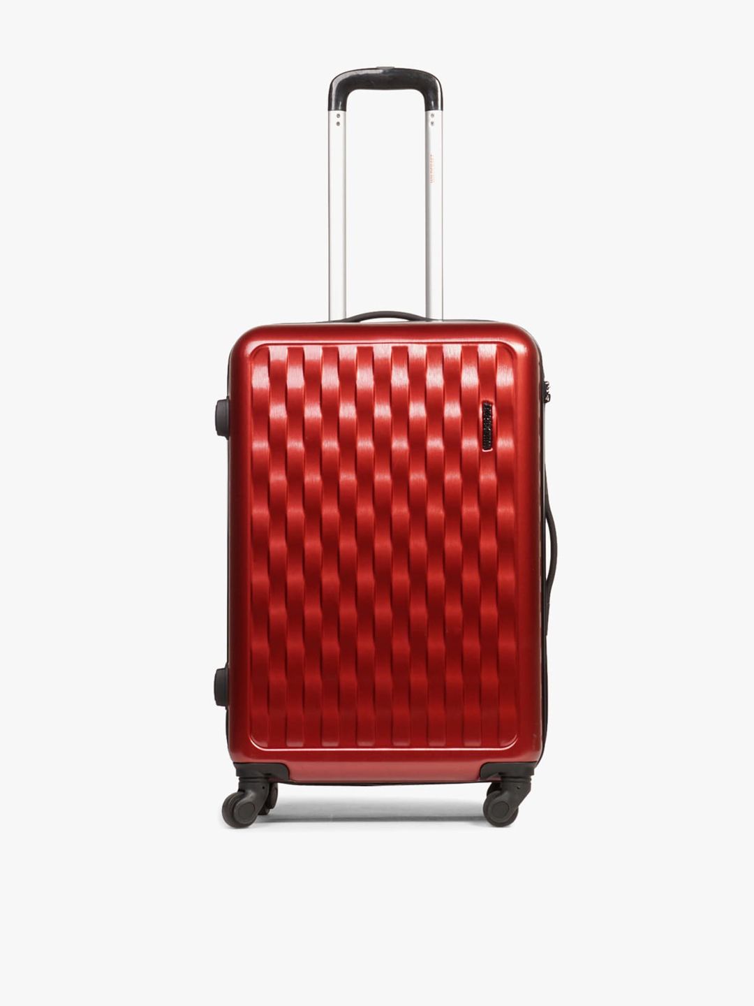 Wildcraft Red Textured Hard-Sided Large Trolley Suitcase Price in India