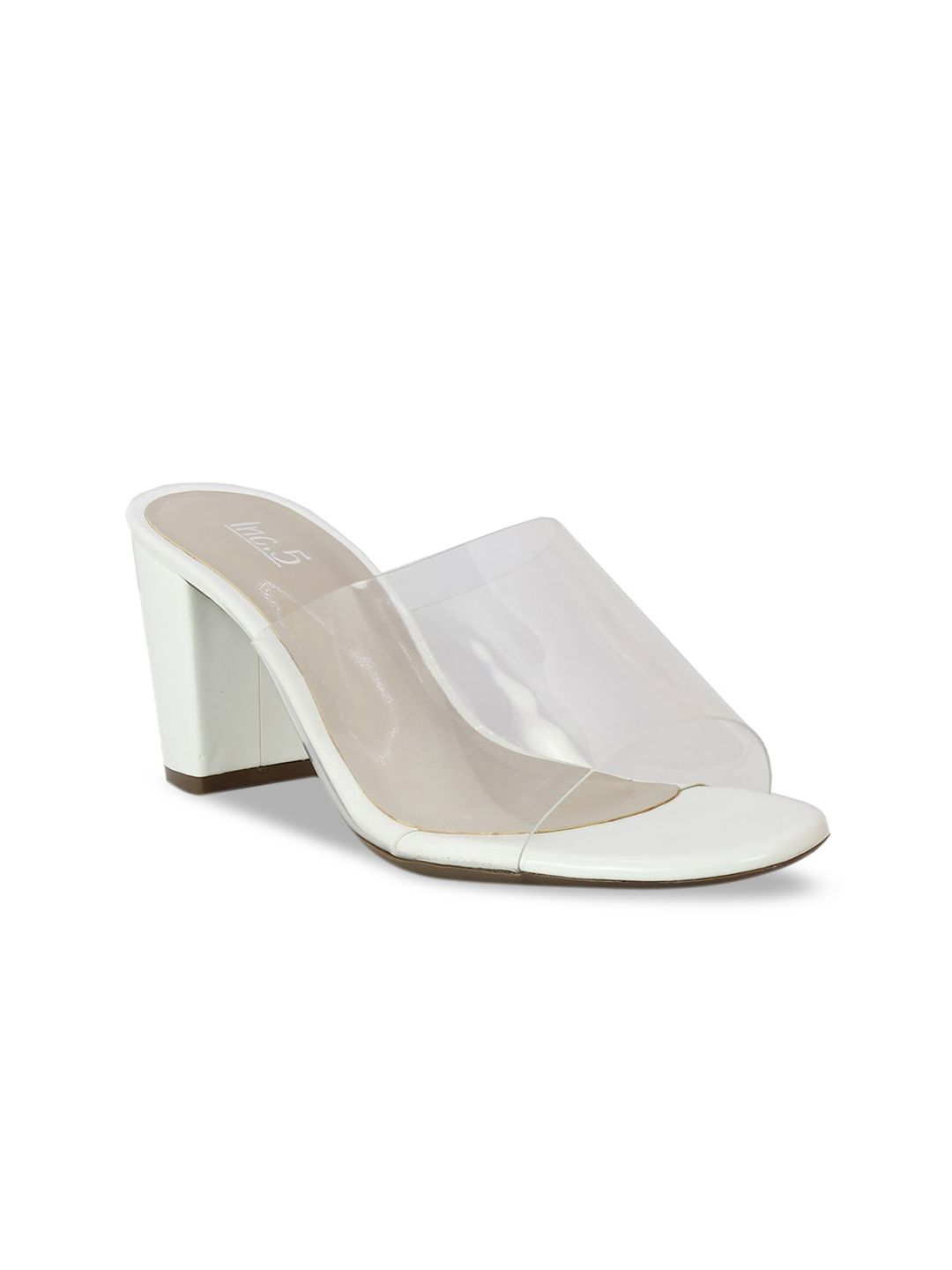 Inc 5 Women White & Transparent Solid Peep Toes Price in India