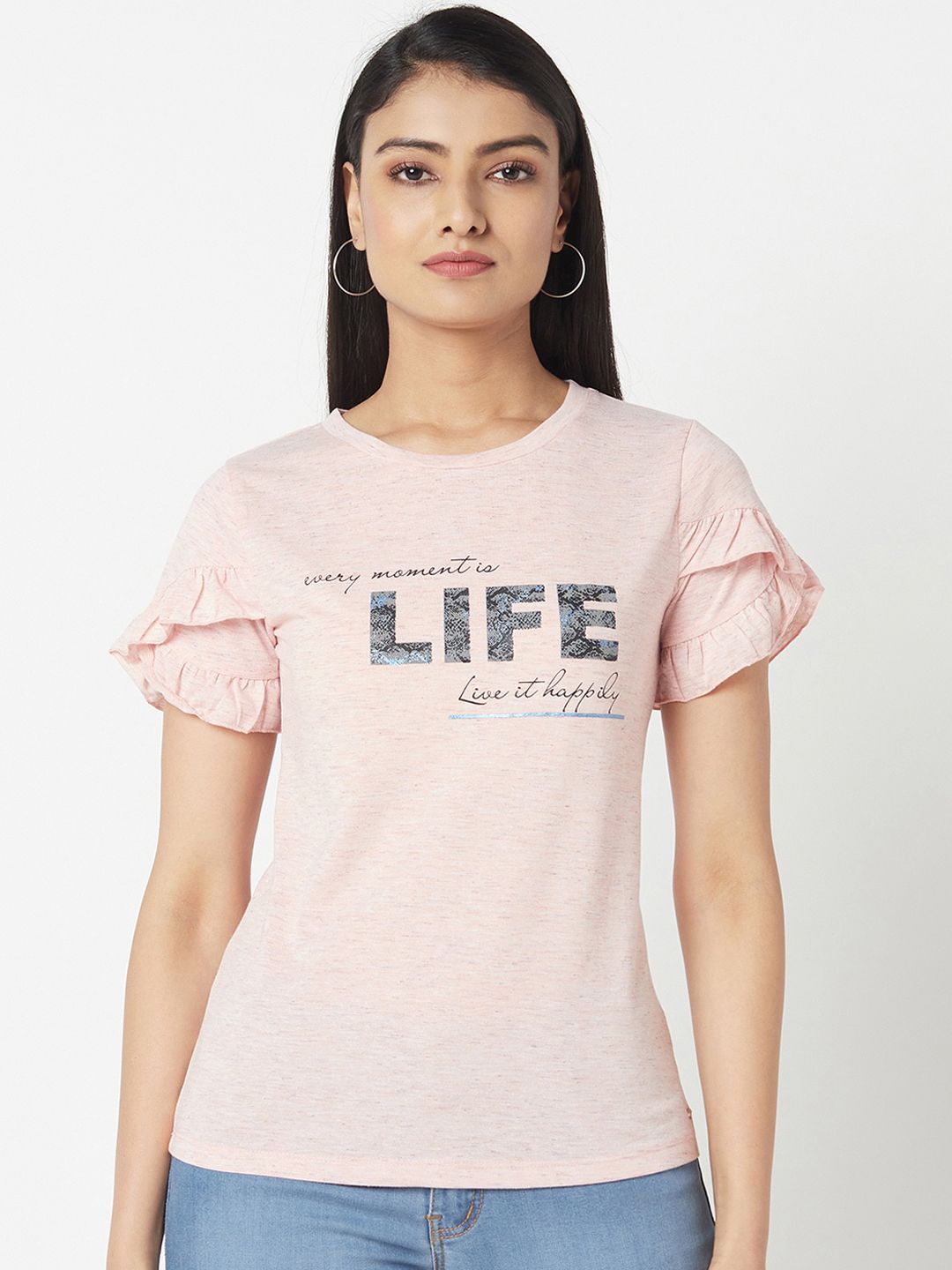 Miss Grace Pink Cotton Regular Top