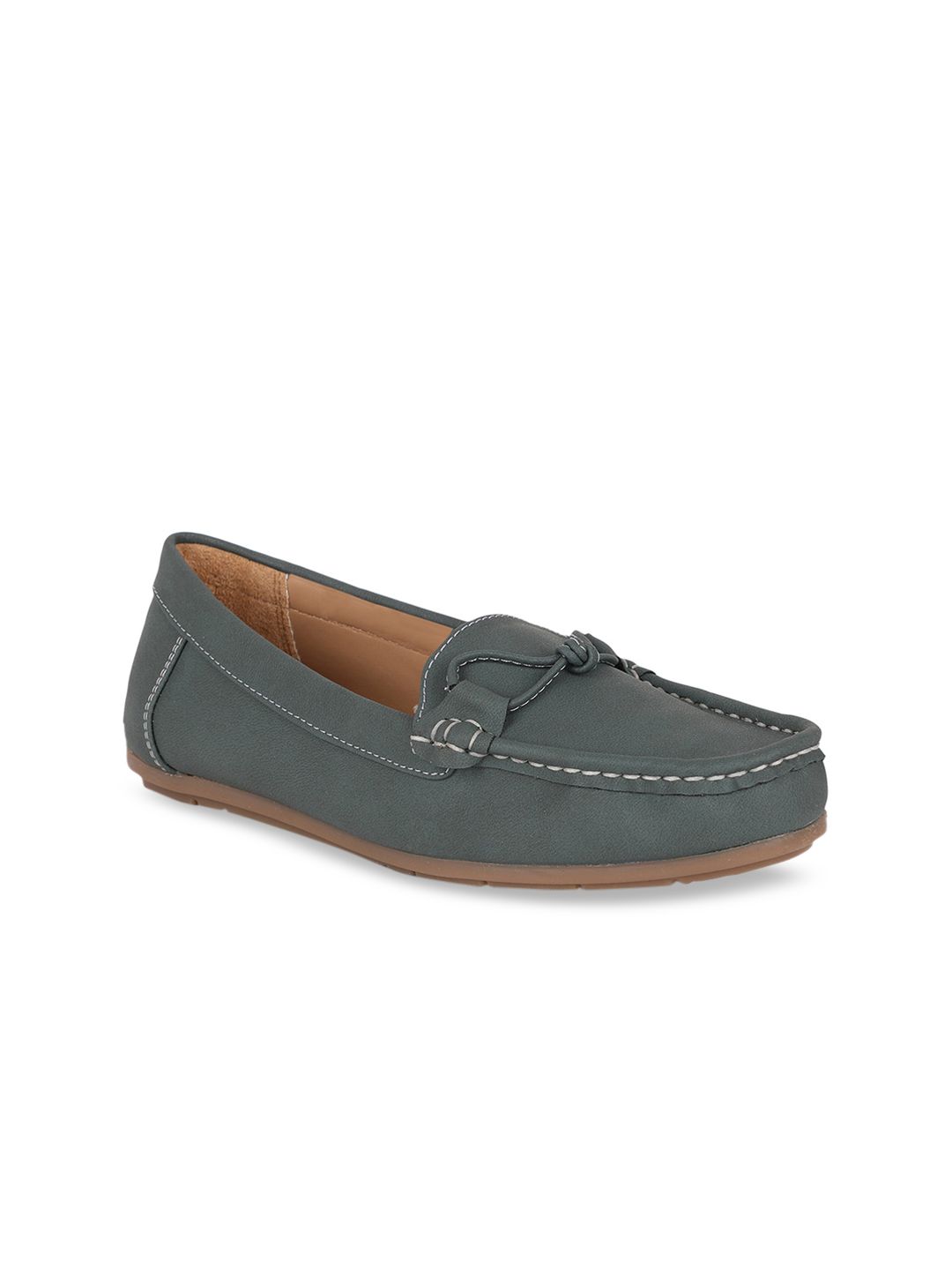Bata Women Grey Loafers Casual Shoes Price in India
