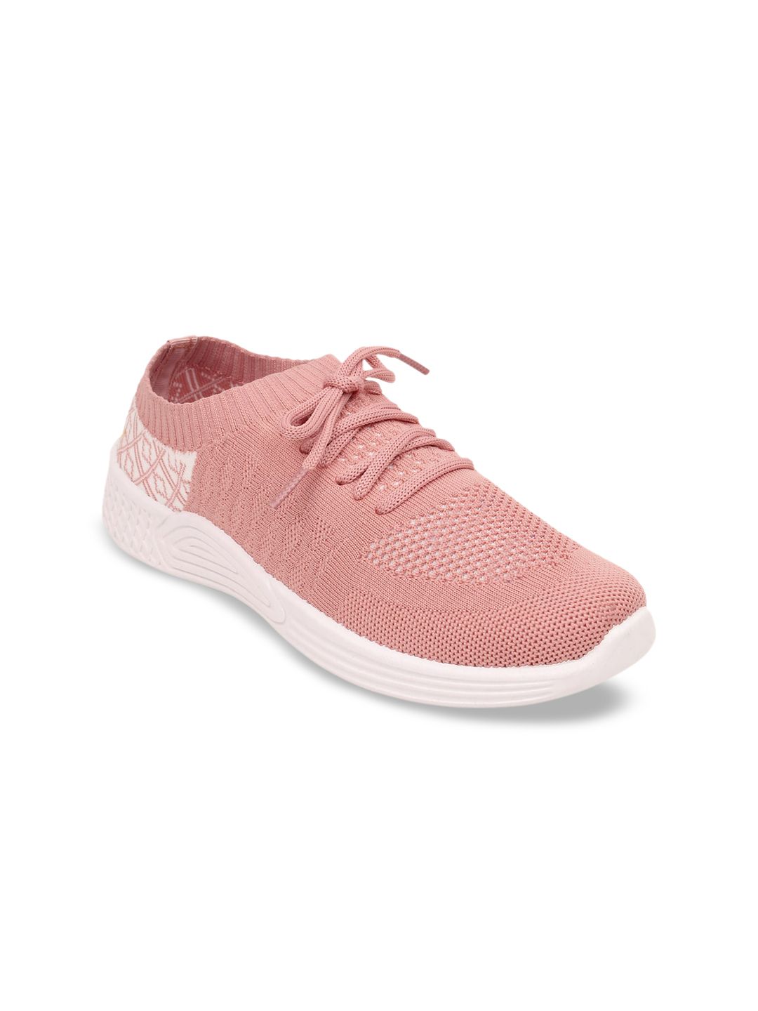 Champs Women Peach-Coloured Woven Design Sneakers Price in India