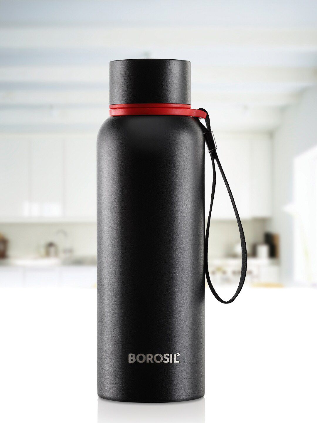 BOROSIL Black Solid Hydra Trek Stainless Steel Vacuum Insulated Flask Water Bottle 700 ml Price in India