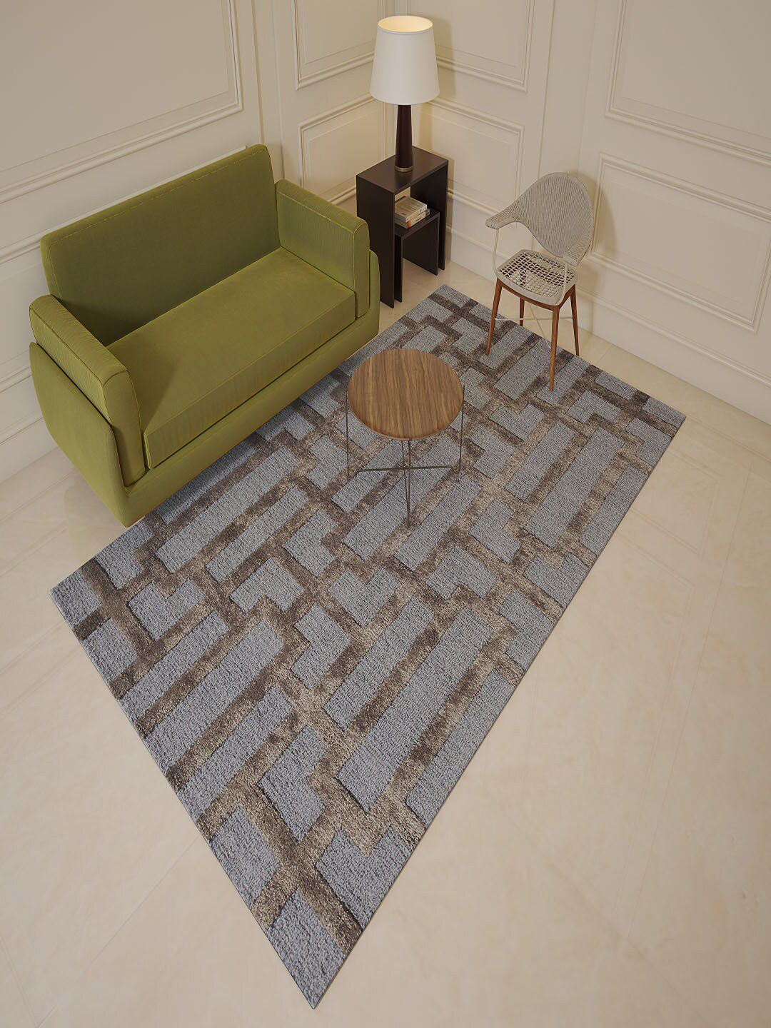 Jaipur Rugs Brown & Grey Jaipur Rugs Hand Tufted Anti-Skid Carpet Price in India