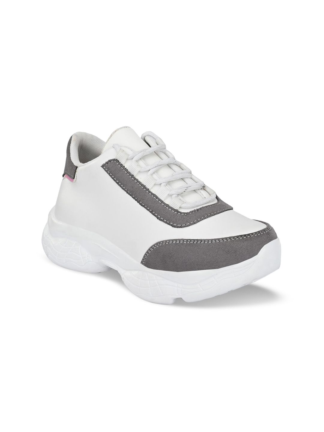 El Paso Women White & Grey Colourblocked Sneakers Price in India