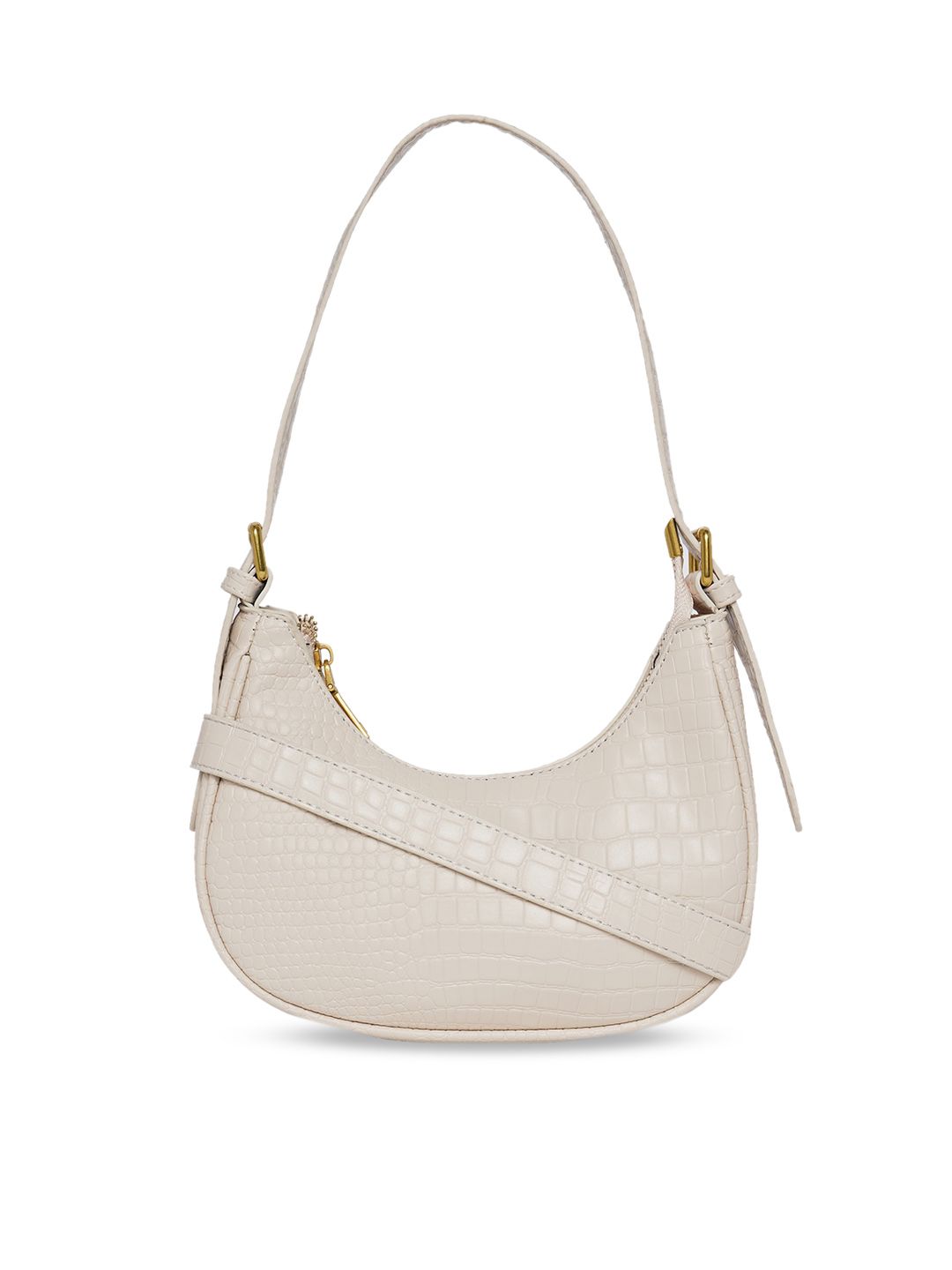 20Dresses Beige Textured Hobo Bag Price in India