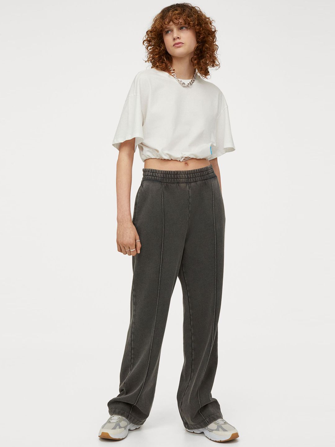 H&M Women Black High-Waisted Joggers