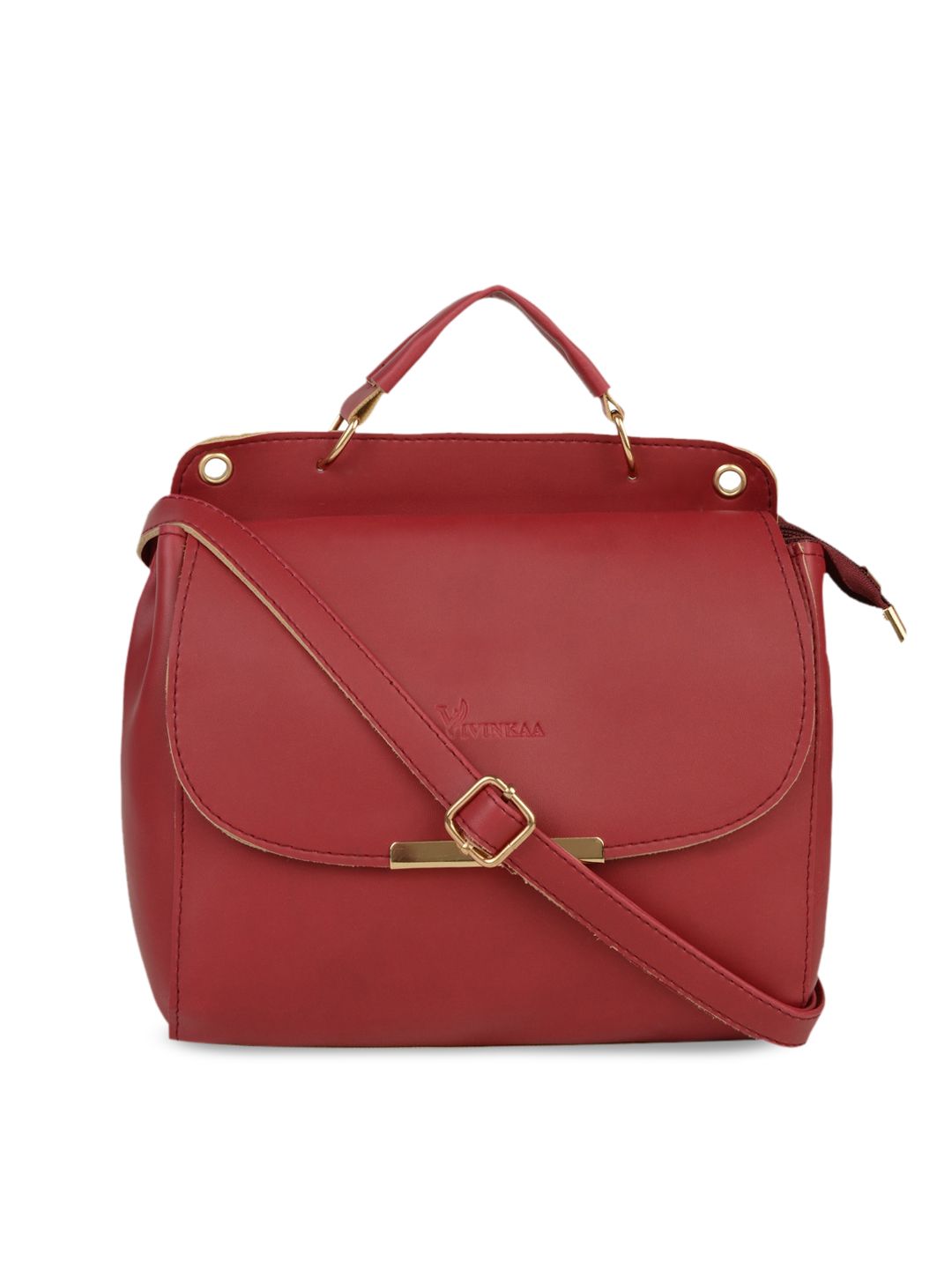 Vivinkaa Maroon Solid Sling Bag Price in India