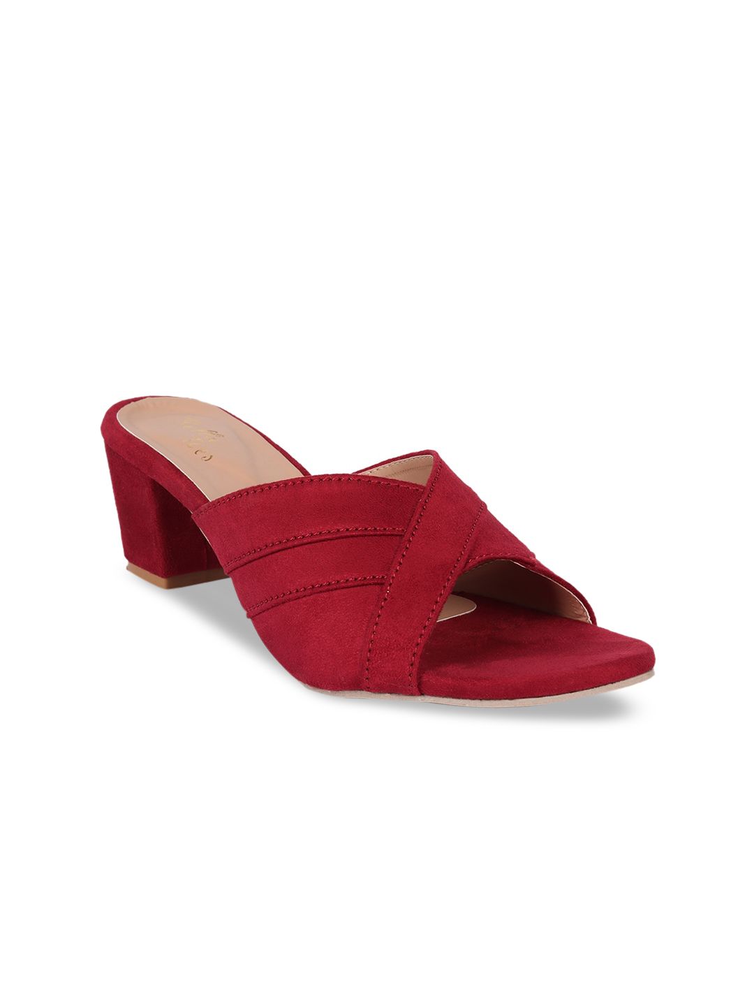 Bella Toes Women Maroon Solid Block Heels Price in India