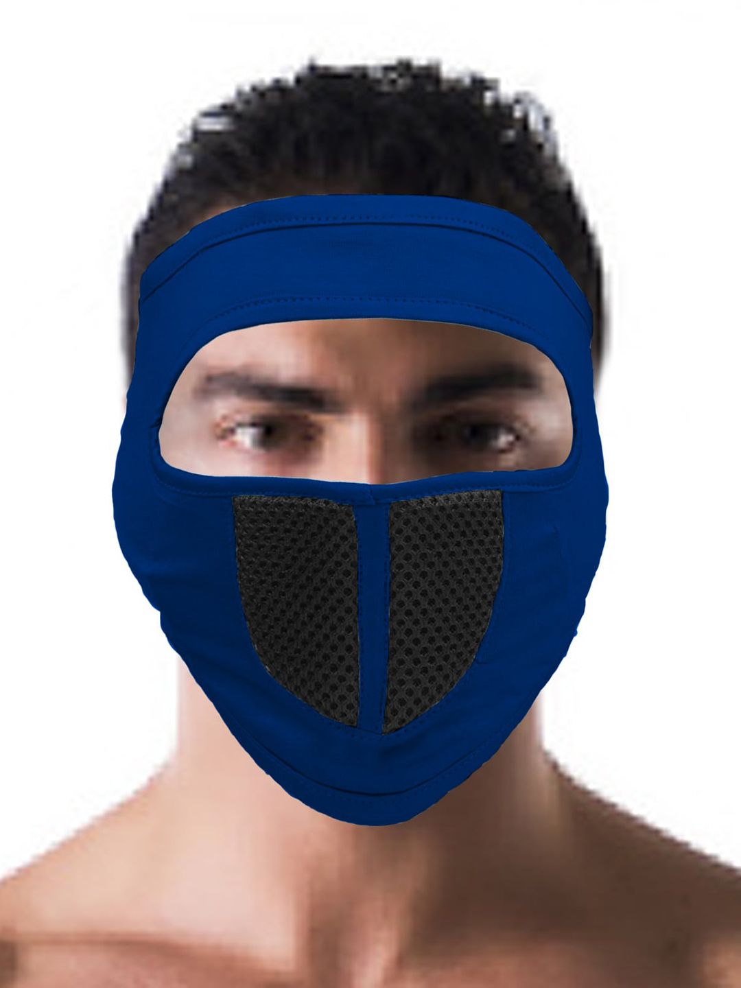 Blacksmith Blue & Black Solid 6-Ply Reusable Anti-Pollution Protective Outdoor Face Mask Price in India