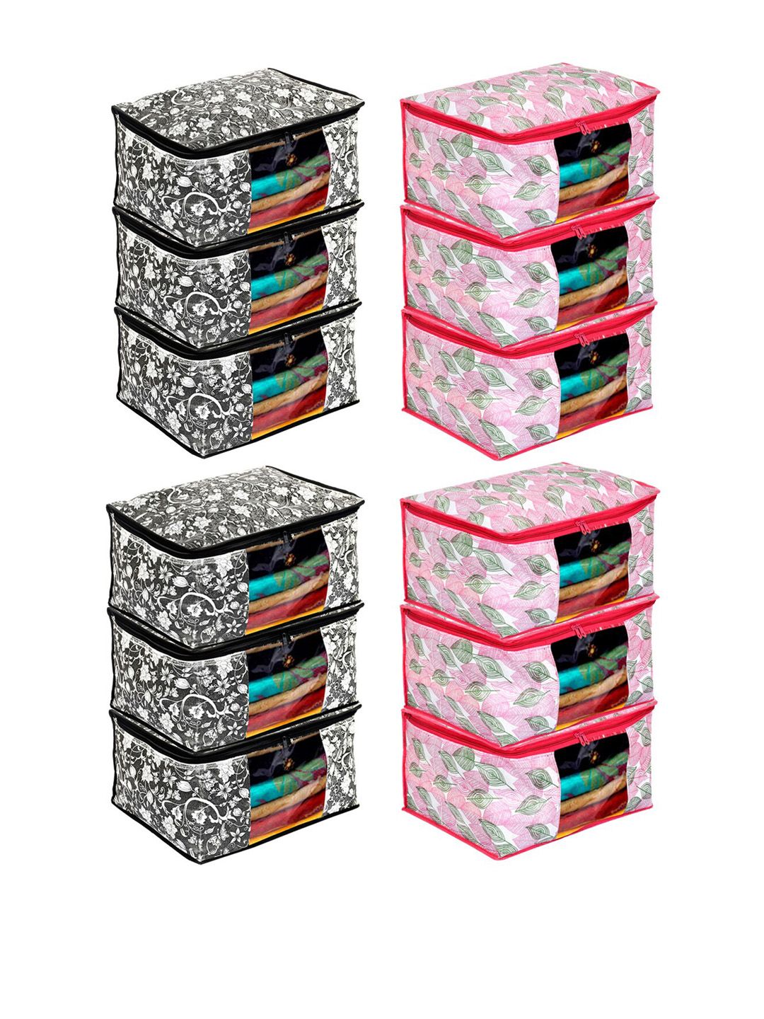 Kuber Industries Set Of 12 Printed Saree Covers Price in India