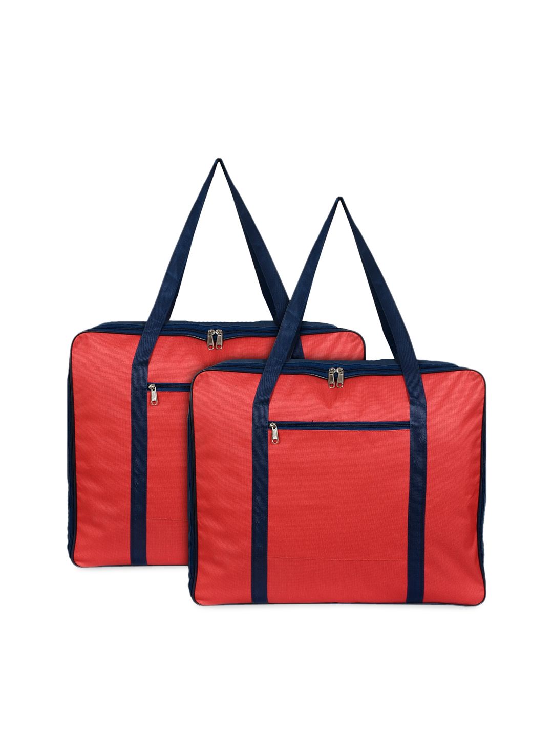 Kuber Industries Set of 2 Blue & Red Solid Foldable Underbed Storage Organisers Price in India