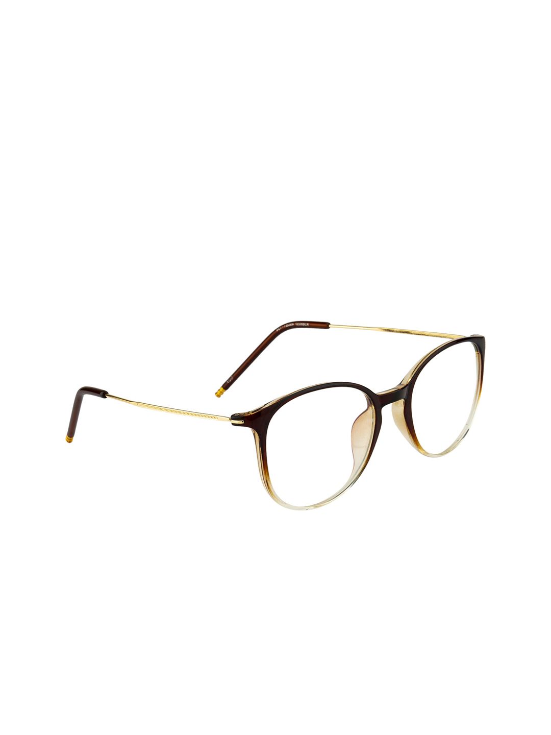 Ted Smith Unisex Gold-Toned & Brown Solid Full Rim Round Frames TS-J88037_C27 Price in India