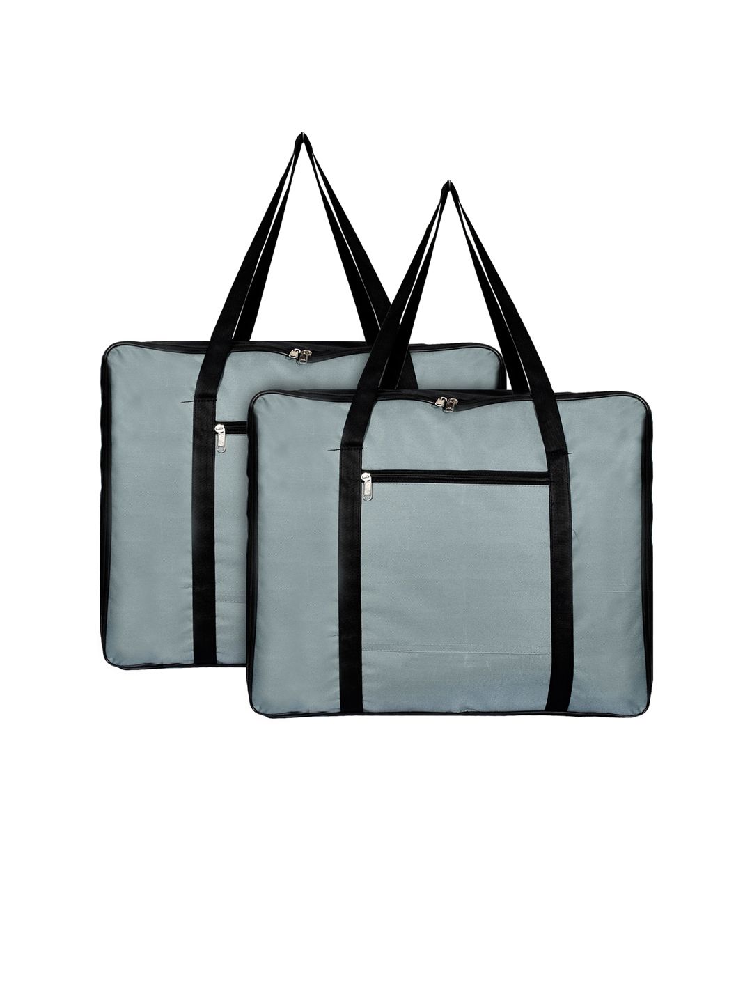 Kuber Industries Set of 2 Black & Grey Solid Foldable Underbed Storage Organisers Price in India