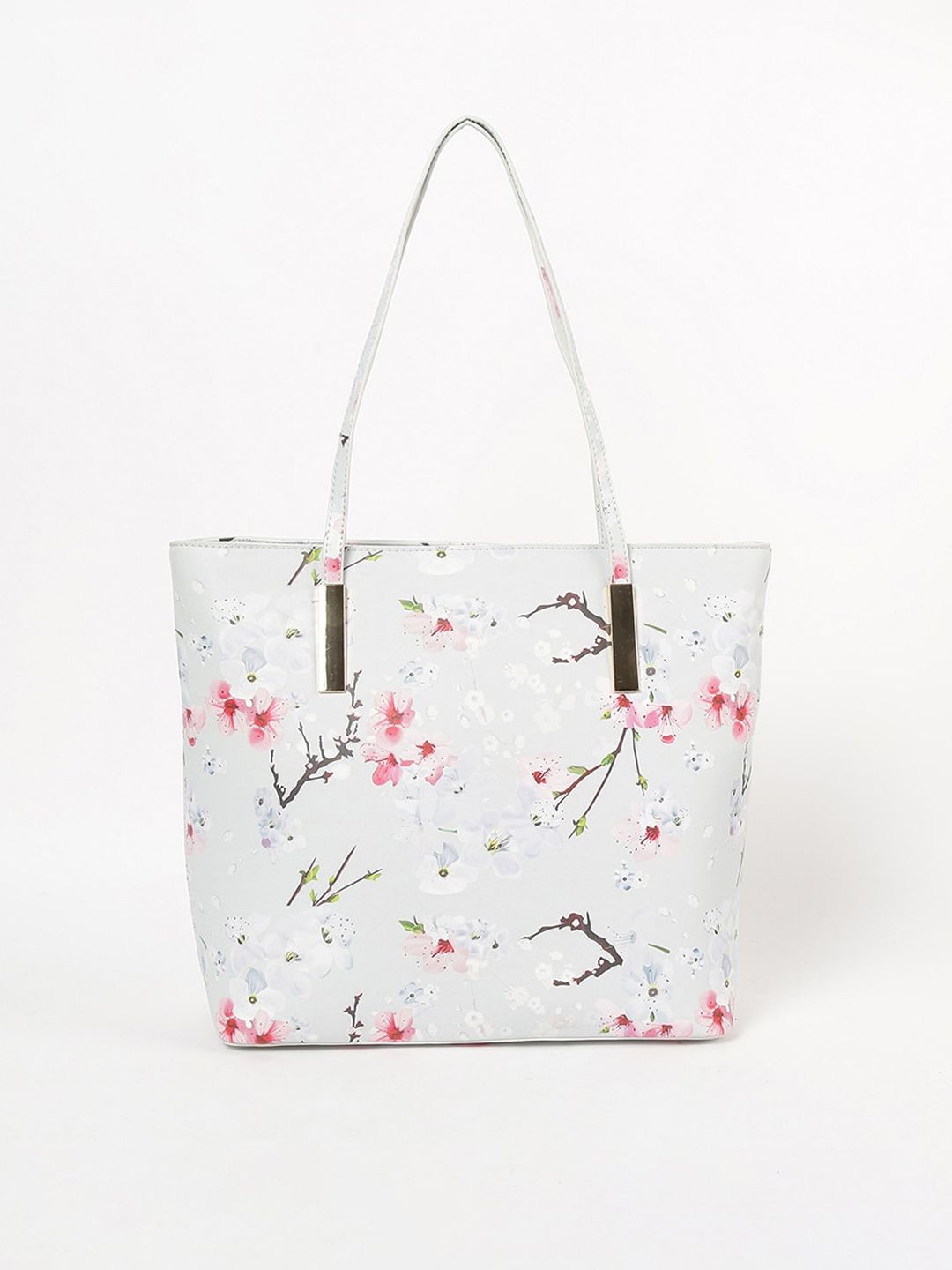 Ginger by Lifestyle Blue Floral Printed Tote Bag Price in India