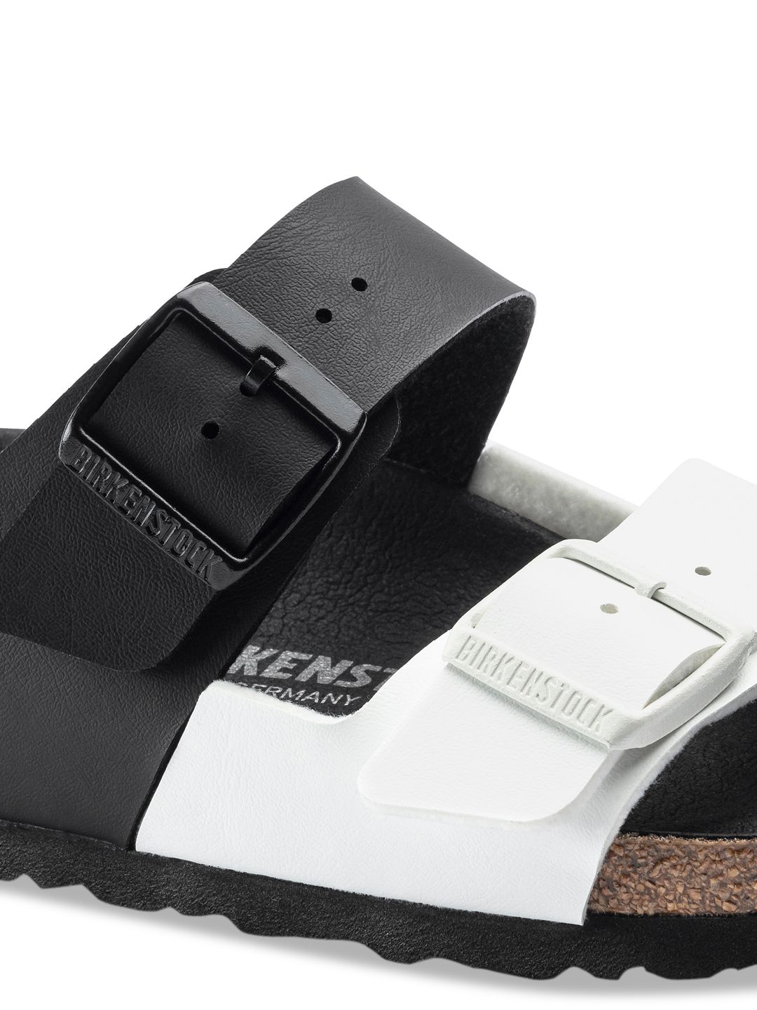 ?NIB? BIRKENSTOCK Arizona Split Sandals Black & White Birkenstock Arizona Split Black/White Birko-Flor - (Narrow  main image 3