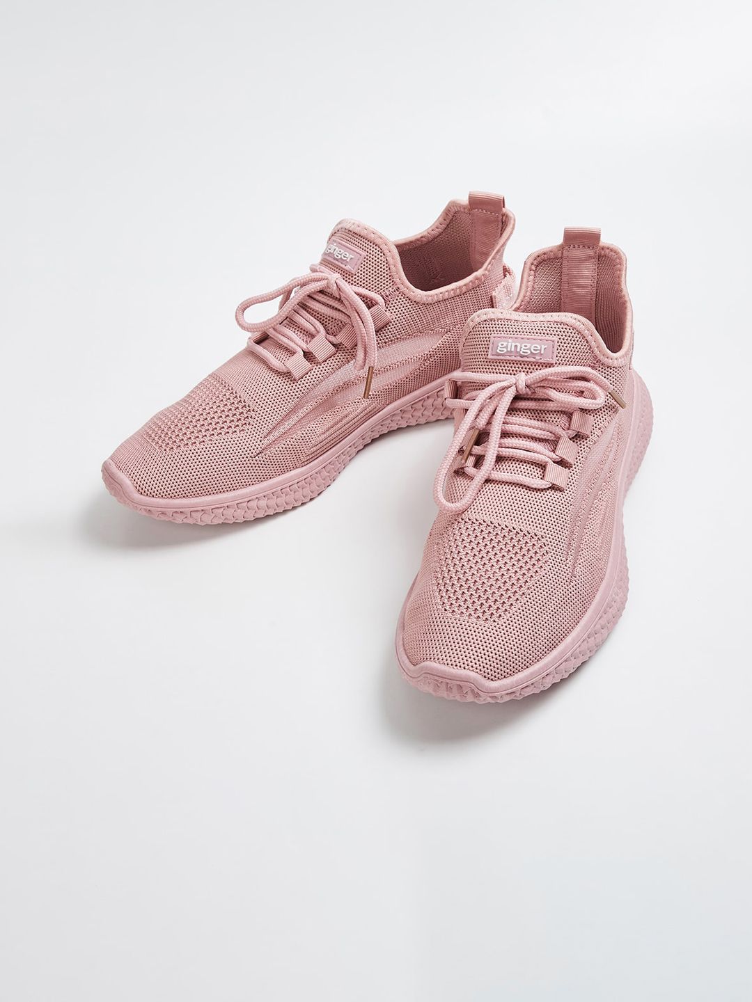 Ginger by Lifestyle Women Pink Woven Design Sneakers Price in India