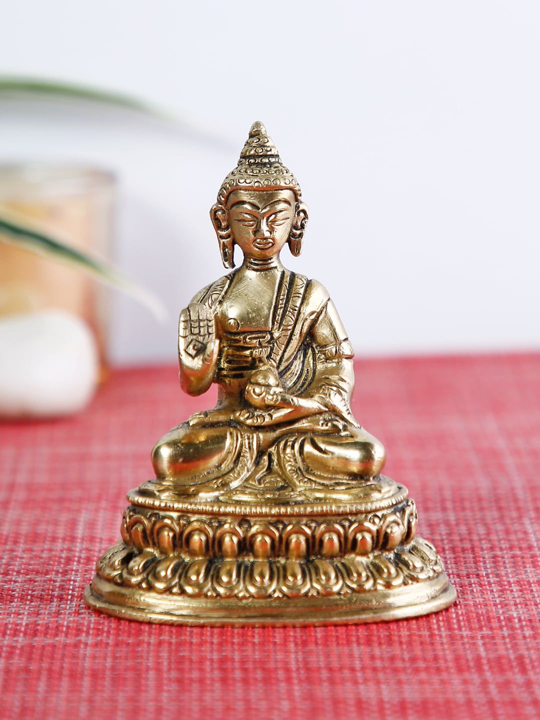 CraftVatika Gold-Toned Lord Buddha Idol Showpiece Price in India
