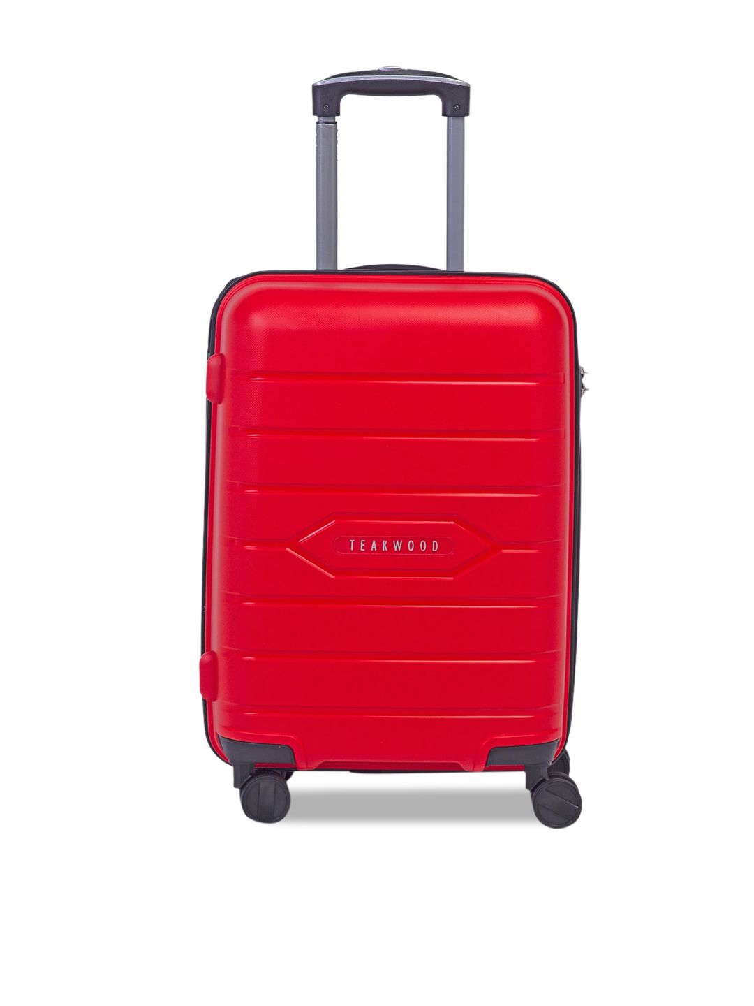 Teakwood Leathers Red Textured Hard-Sided Medium Trolley Suitcase Price in India