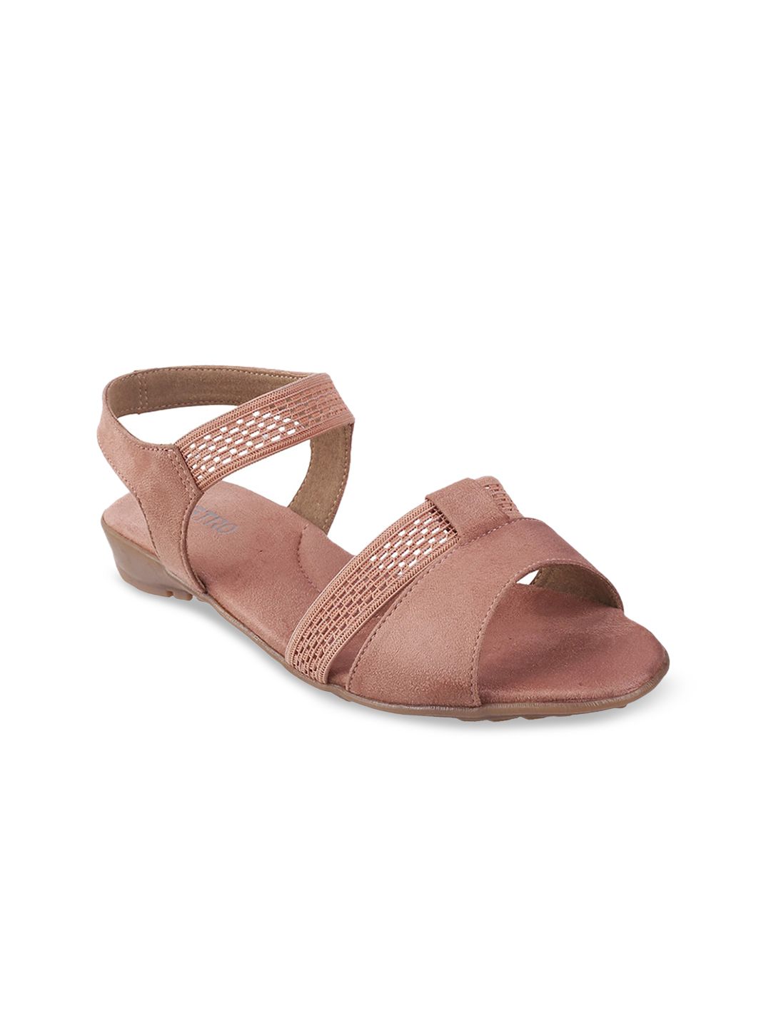 Metro Metro Women Peach-Coloured Solid Open Toe Flats