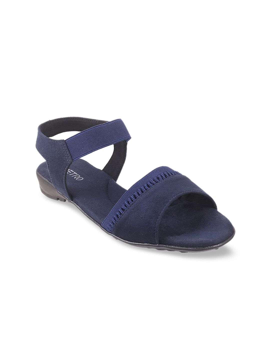 Metro Women Blue Solid Open Toe Flats Price in India