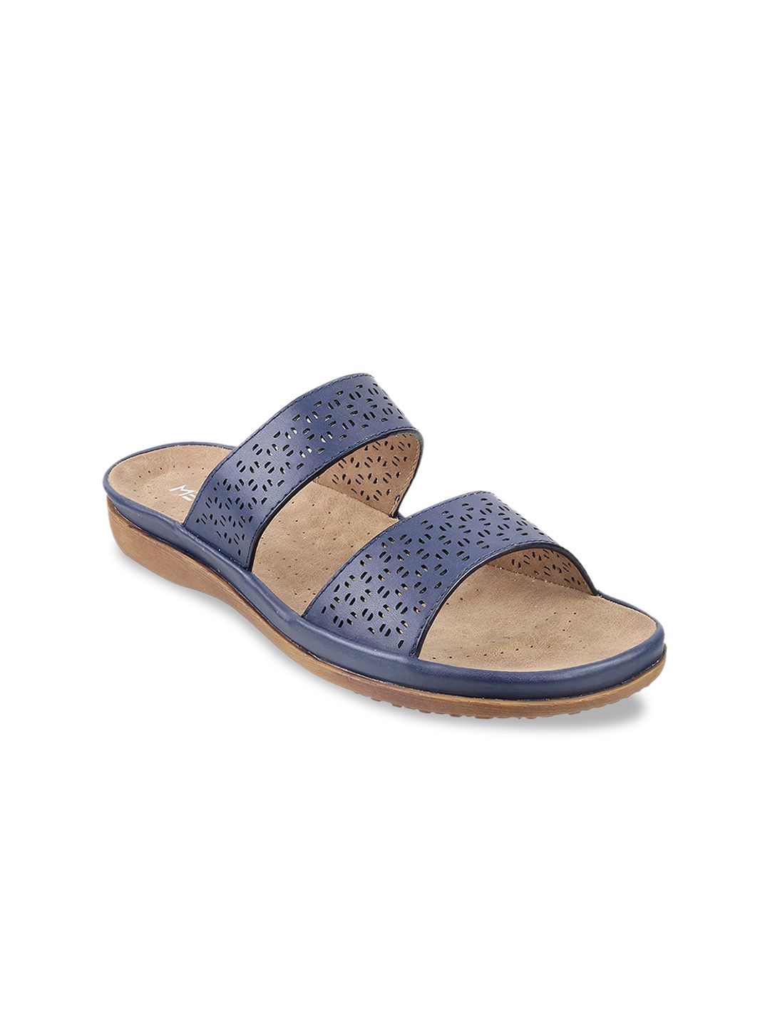 Metro Women Blue Solid Open Toe Flats Price in India