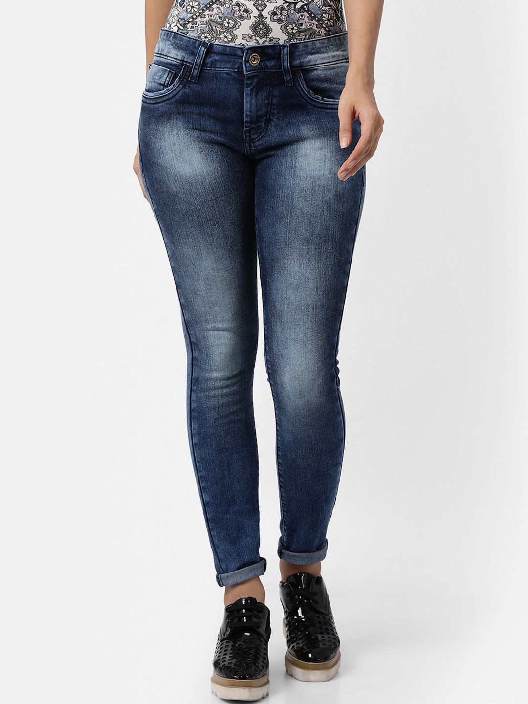 Llak Jeans Women Blue Skinny Fit Heavy Fade Stretchable Jeans Price in India