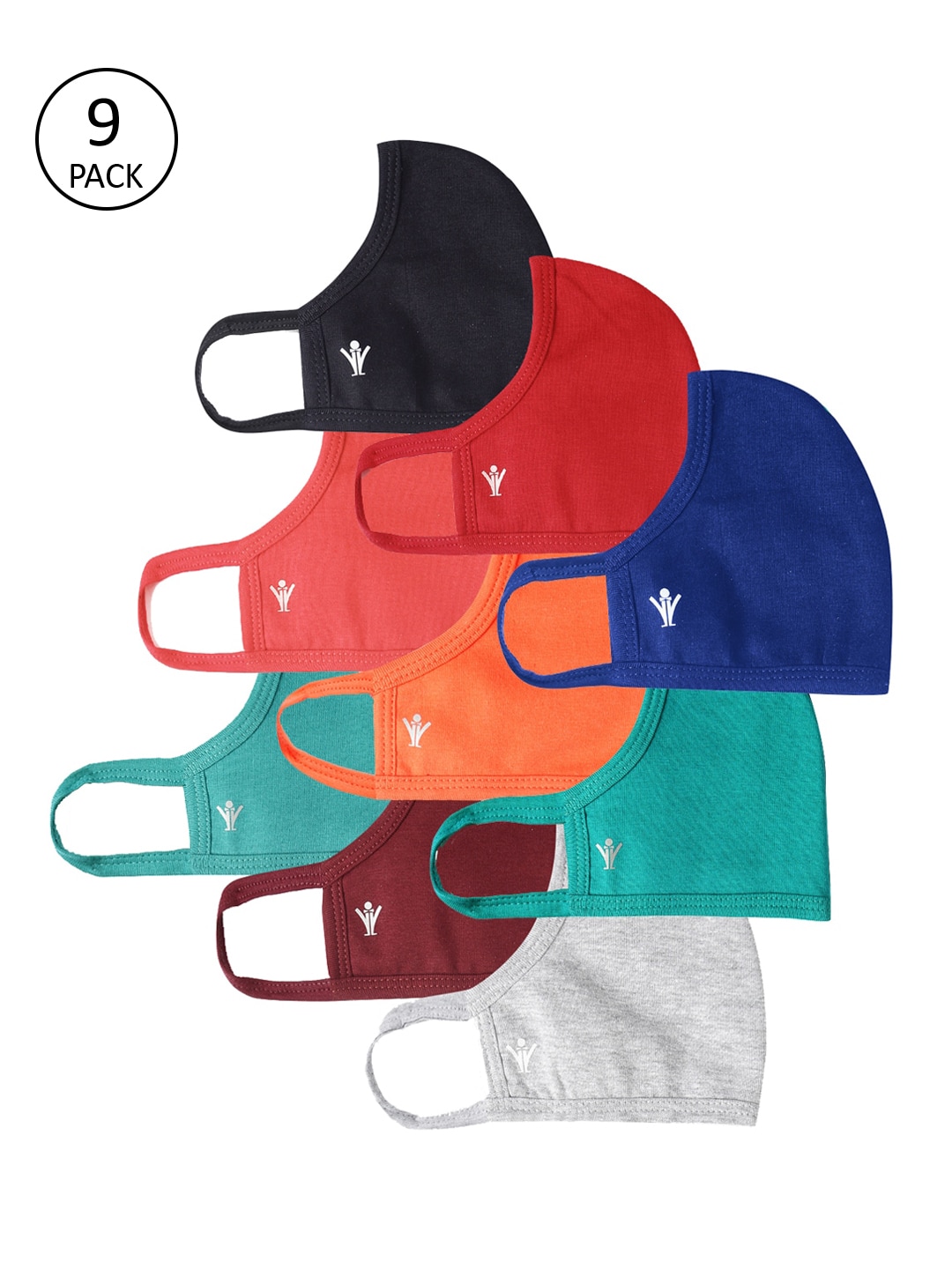 Ramraj Pack Of 9 Assorted 3-Ply Reusable Flexible Cloth Masks Price in India